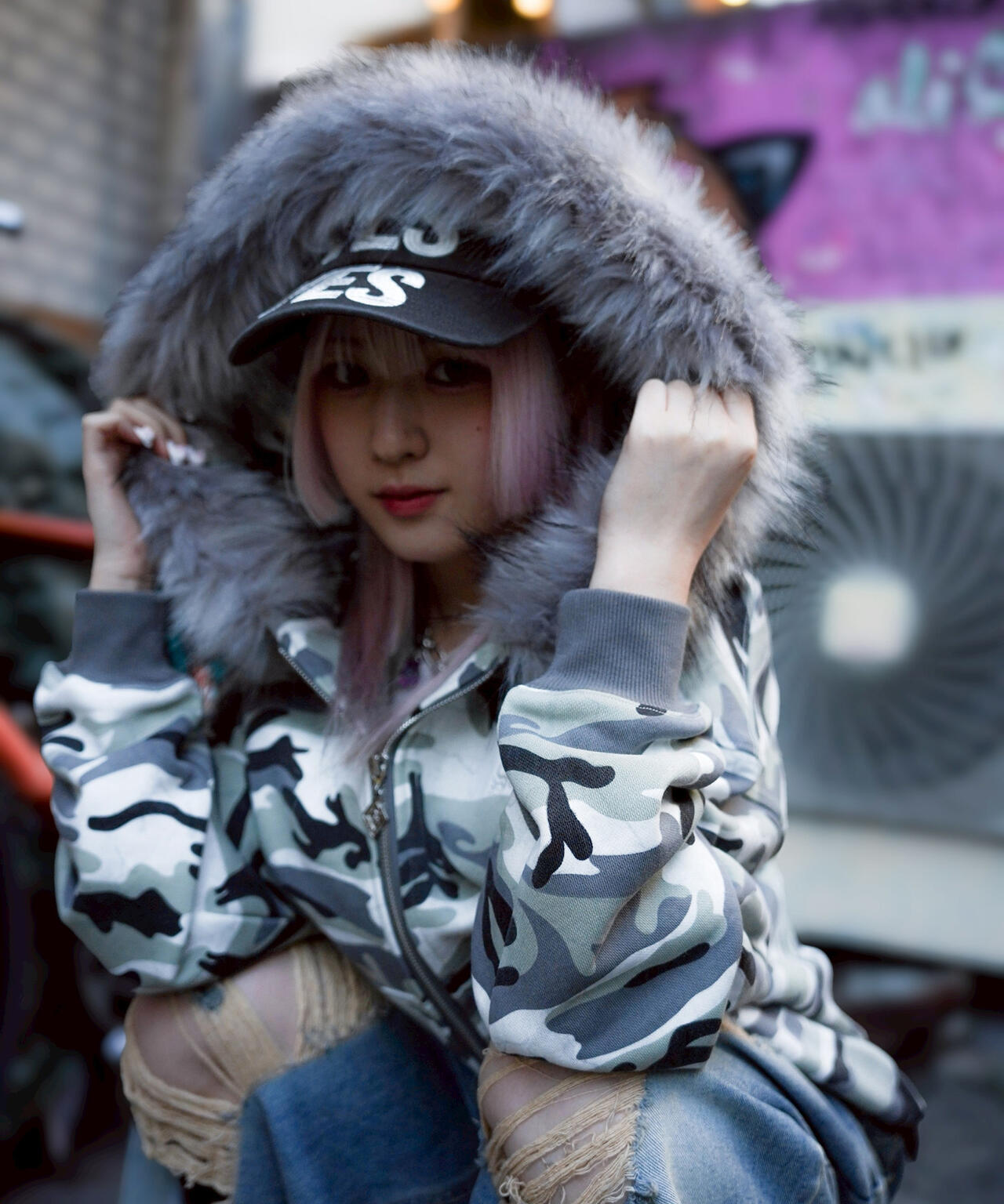 SUPPLIER/サプライヤー/【LHP EXCLUSIVE】FAUX FUR CROPPED CROSS ZIP HOODIE