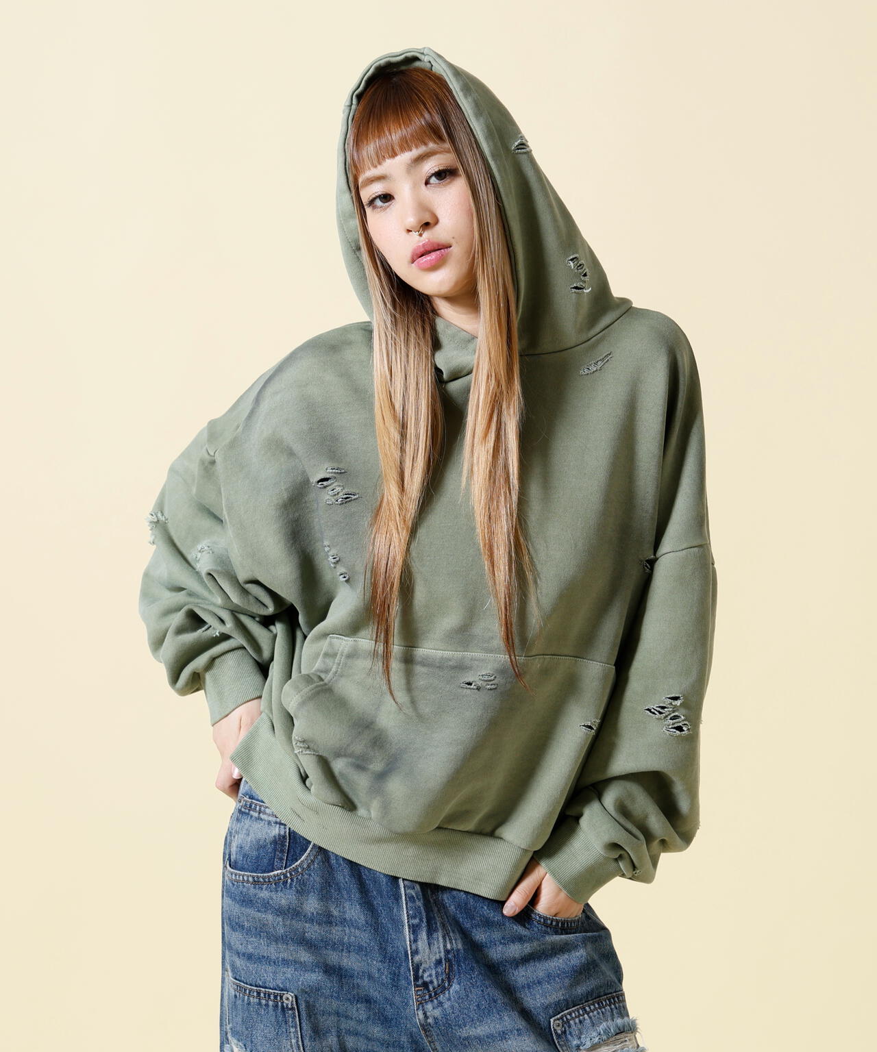 SIS/エスアイエス/Damage Pullover Hoodie