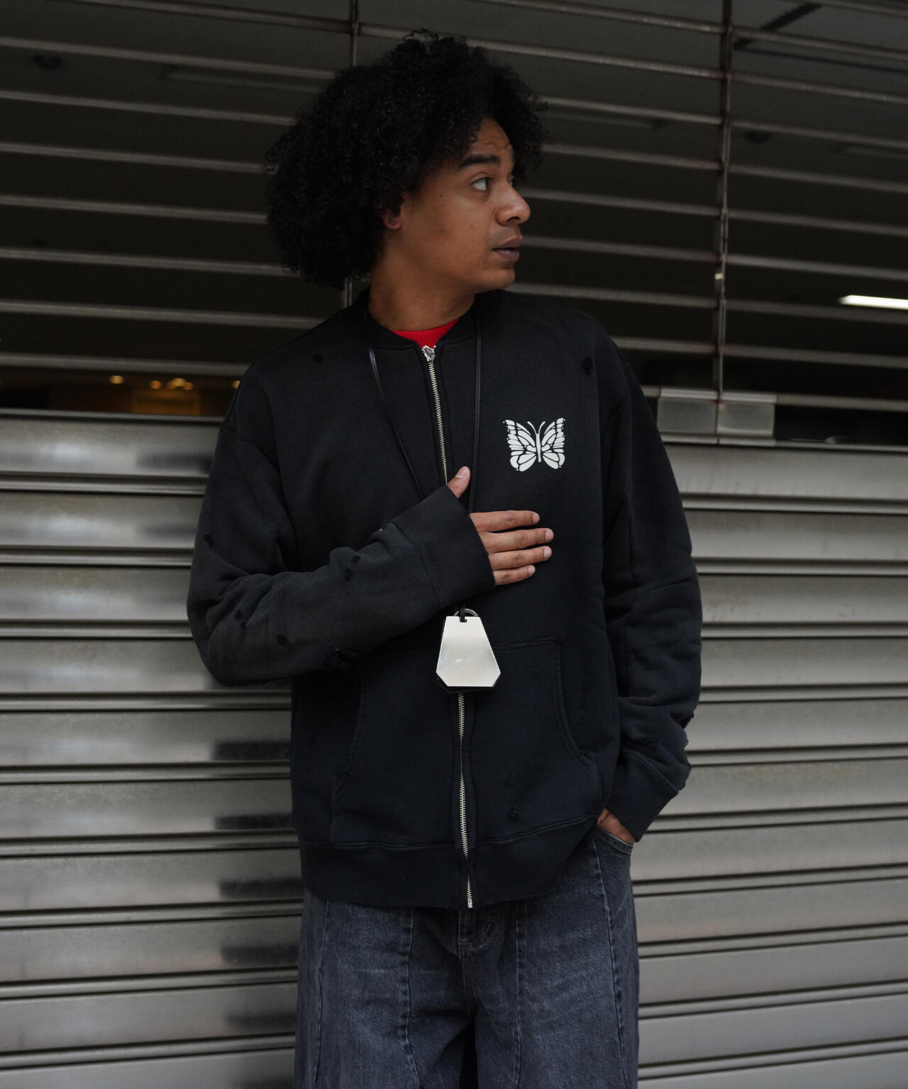 NEEDLES/ニードルズ/DECONSTRUCTED ZIPPED SWEAT