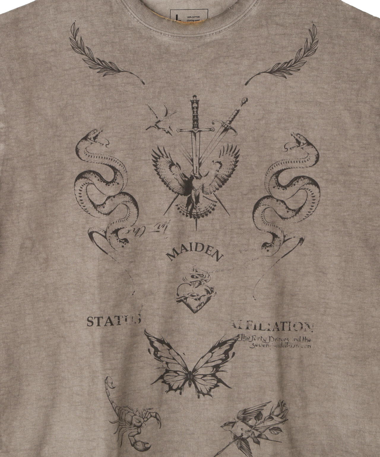 DankeSchon/ダンケシェーン/SPRAY BURN S/S TEE CROSS