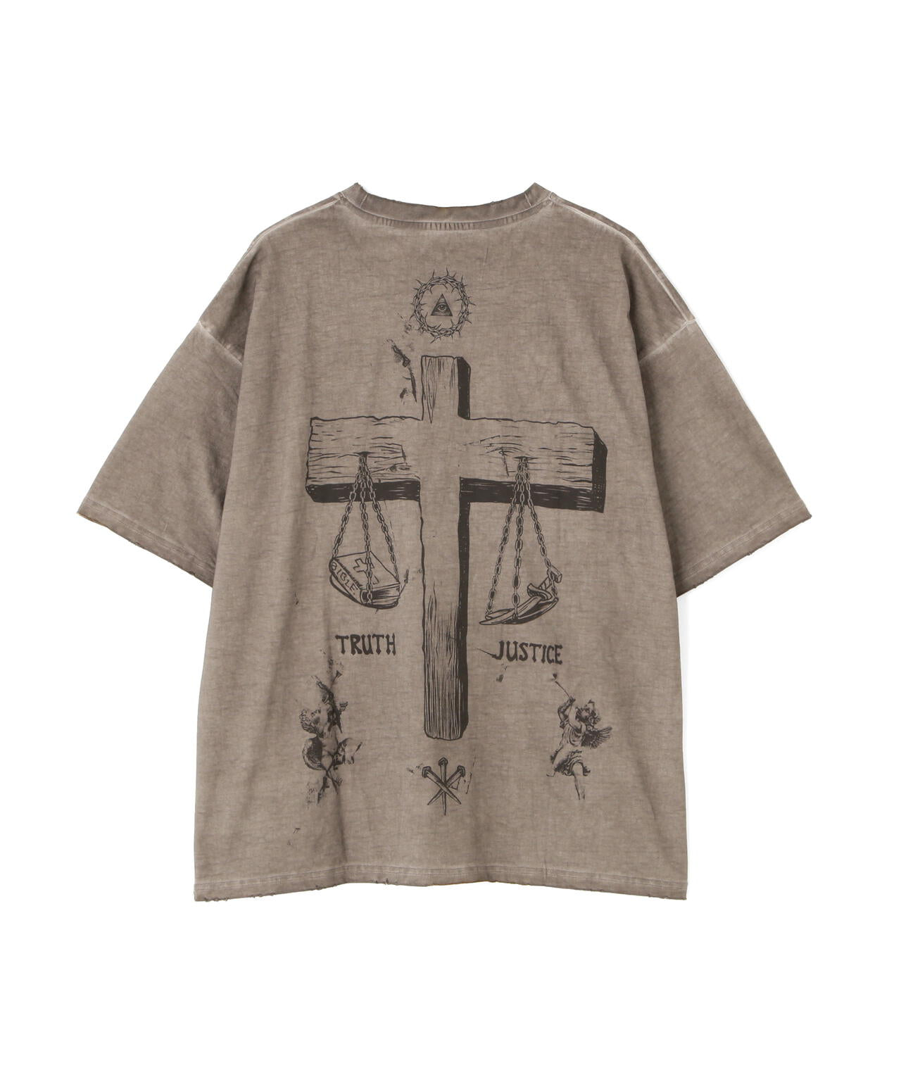 DankeSchon/ダンケシェーン/SPRAY BURN S/S TEE CROSS