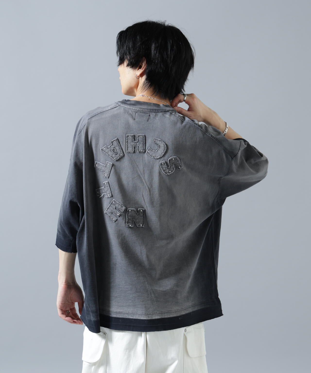 DankeSchon/ダンケシェーン/PIGMENT SPRAY S/S TEE SCHATTEN