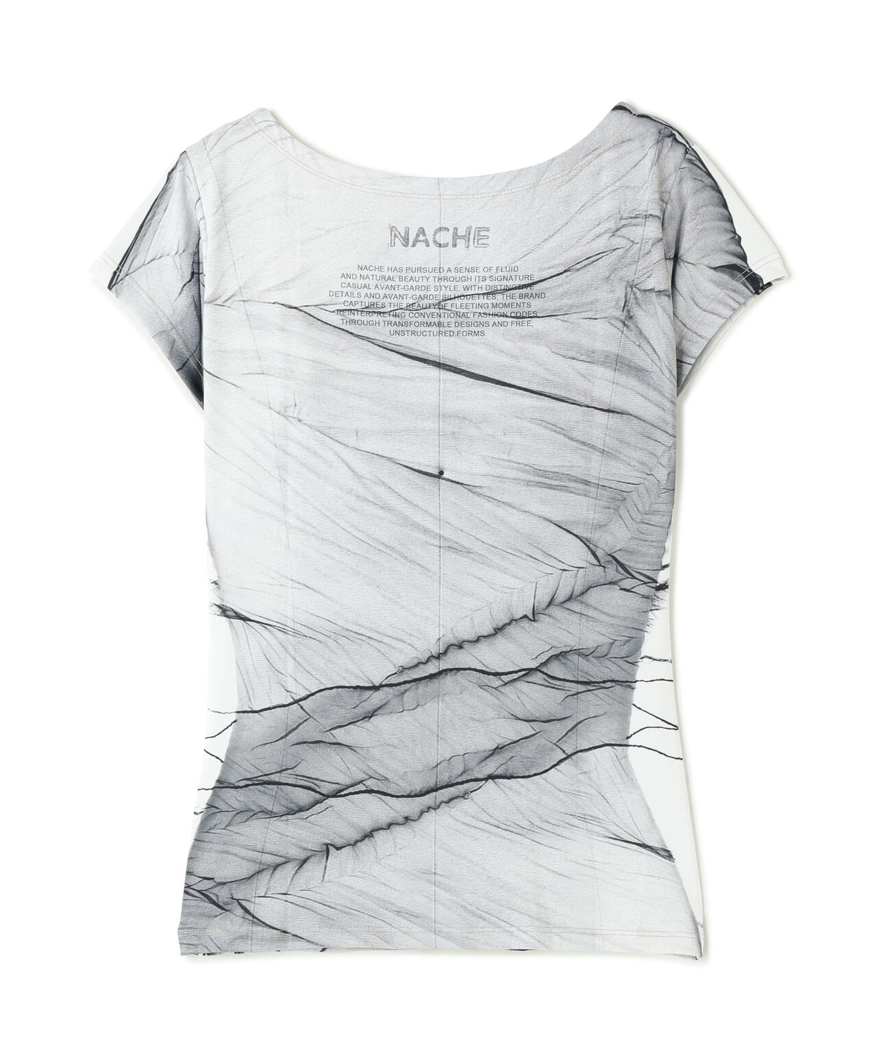 NACHE/ナチェ/SHEER TORSO PRINTED T-SHIRT