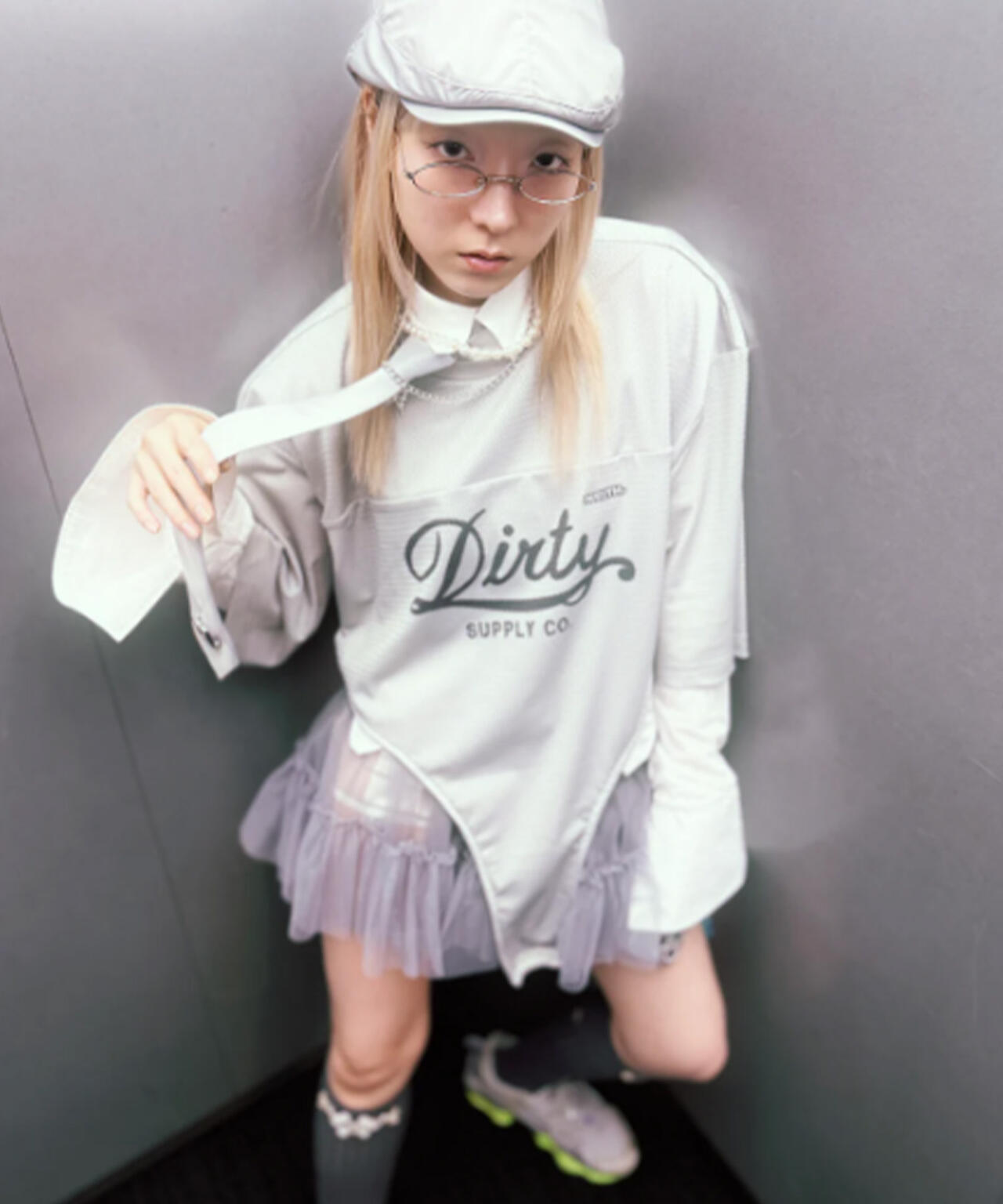 neith./ネイス/Multi Tulle Top(Gray)