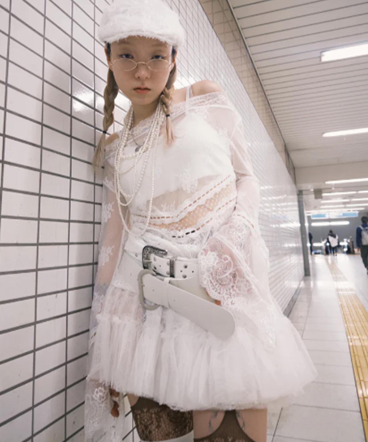 neith./ネイス/Multi Tulle Top(Lace White)