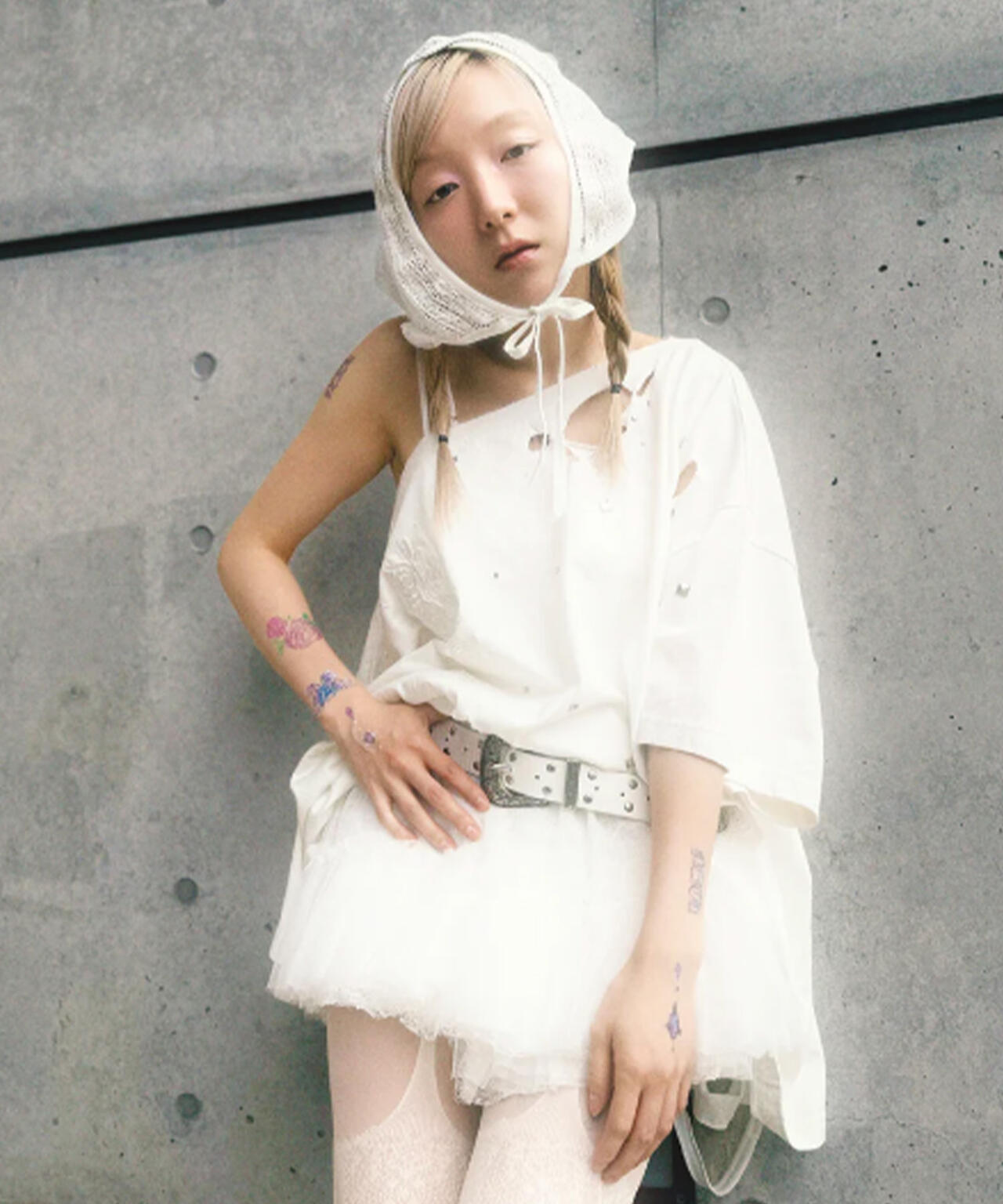 neith./ネイス/Multi Tulle Top(Lace White)