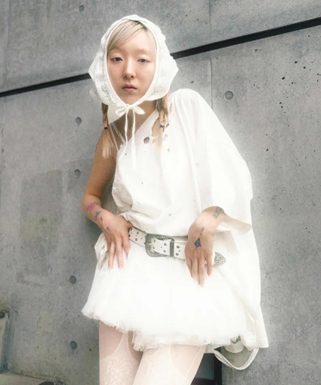 neith./ネイス/Multi Tulle Top(Lace White)