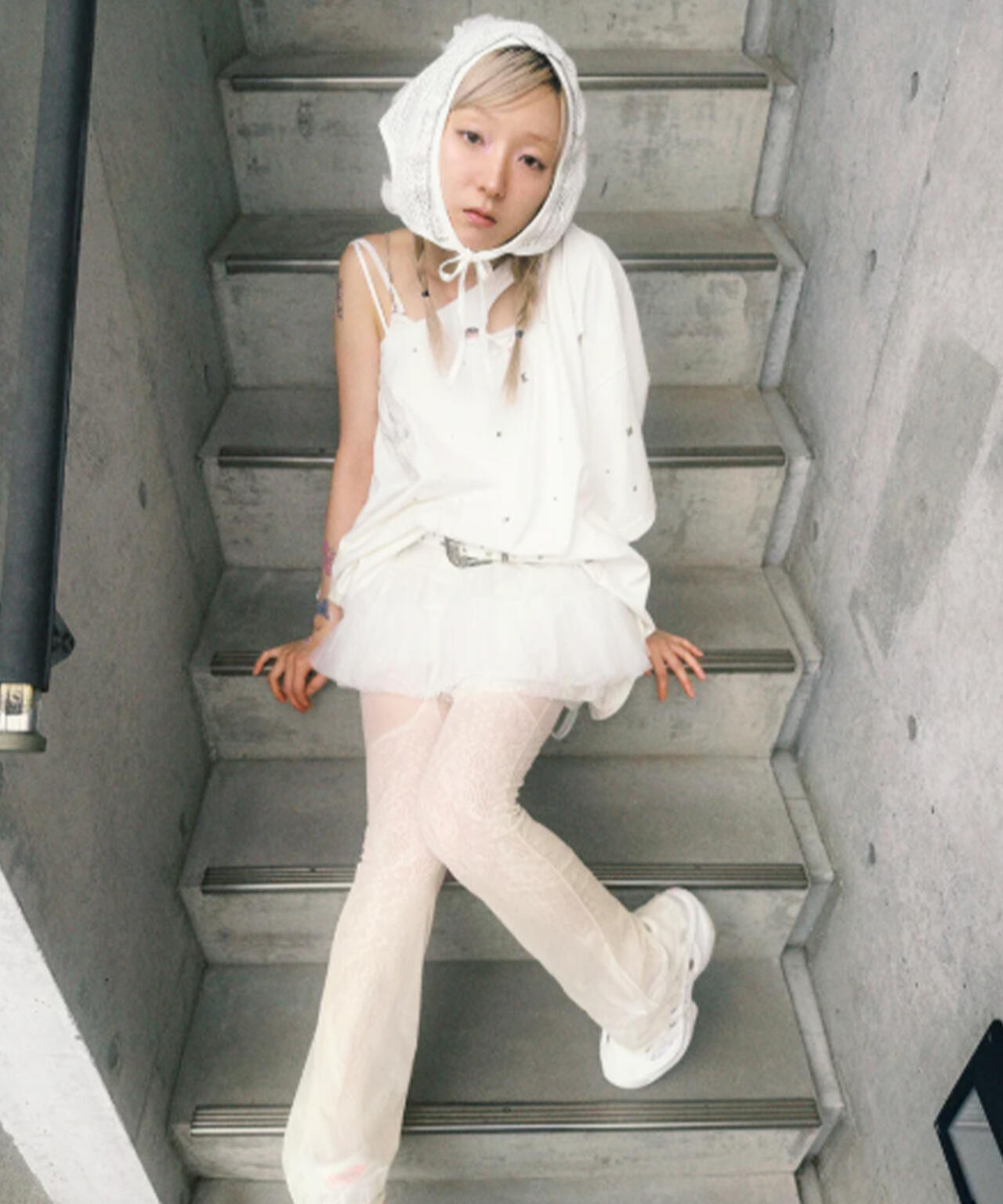 neith./ネイス/Multi Tulle Top(Lace White)