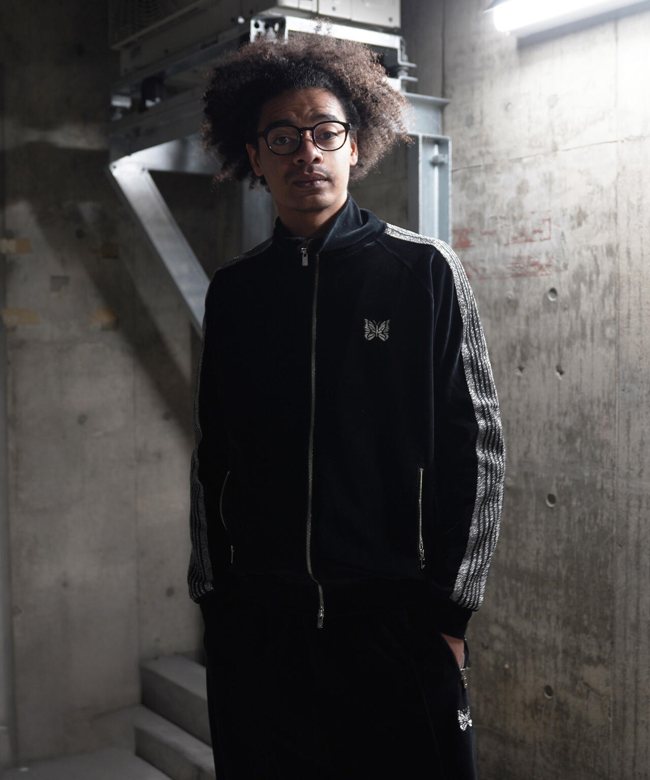 NEEDLES/ニードルズ/【LHP EXCLUSIVE】TRACK JACKET - C/PE VELOUR（BLACK）