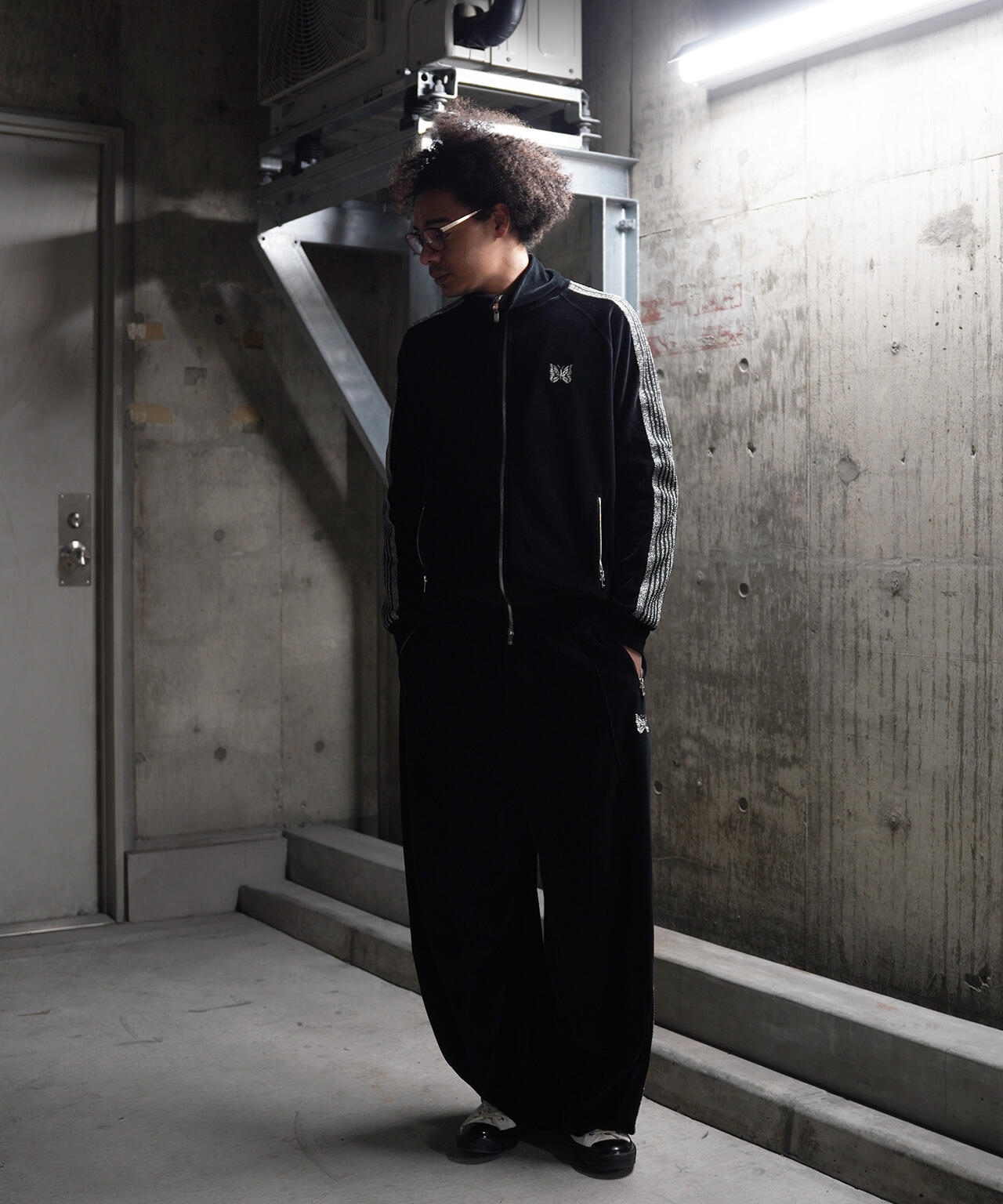 NEEDLES/ニードルズ/【LHP EXCLUSIVE】TRACK JACKET - C/PE VELOUR（BLACK）
