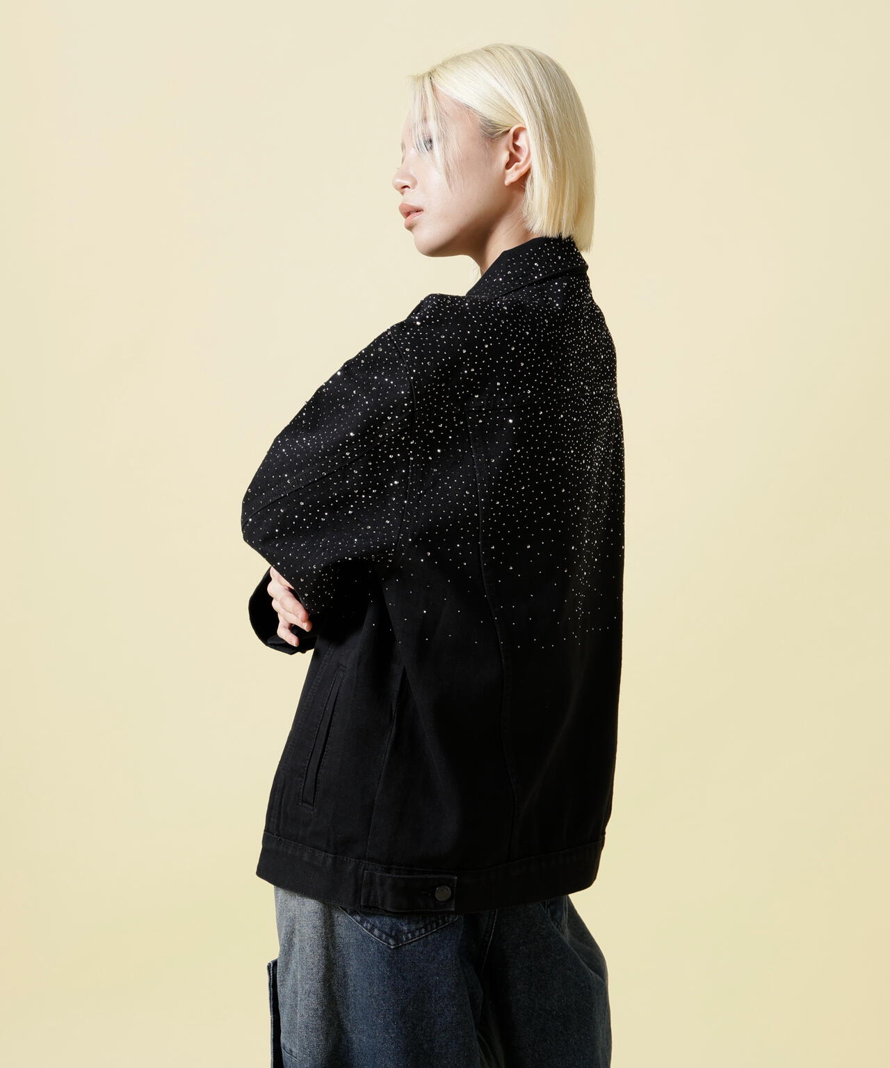 SIS/エスアイエス/LineStone Denim Jacket