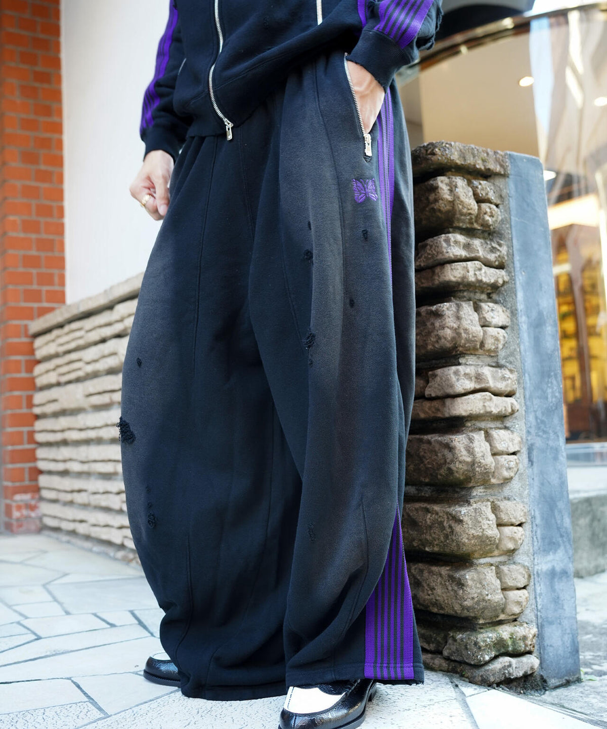 NEEDLES/ニードルズ/【LHP EXCLUSIVE】H.D. TRACK PANT - COTTON JERSEY DAMAGE