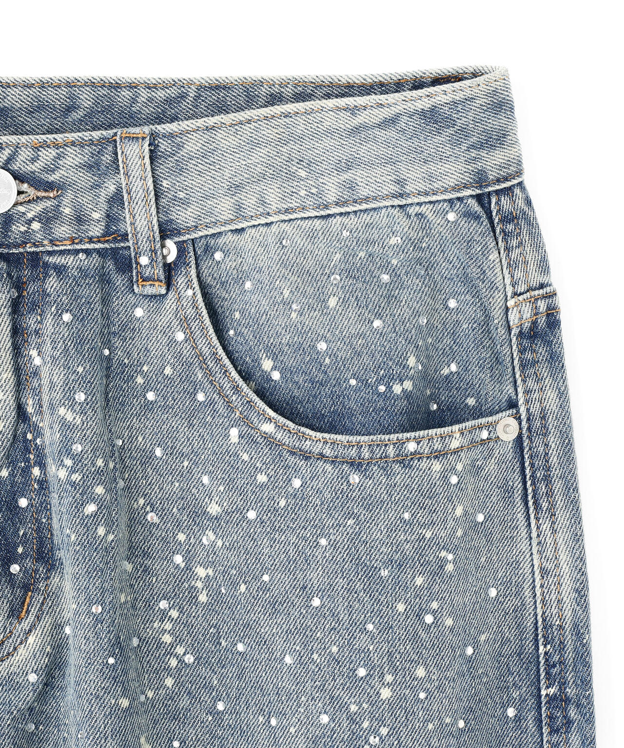 【WEB&DEPOT限定】DankeSchon/ダンケシェーン/RHINESTONE DENIM