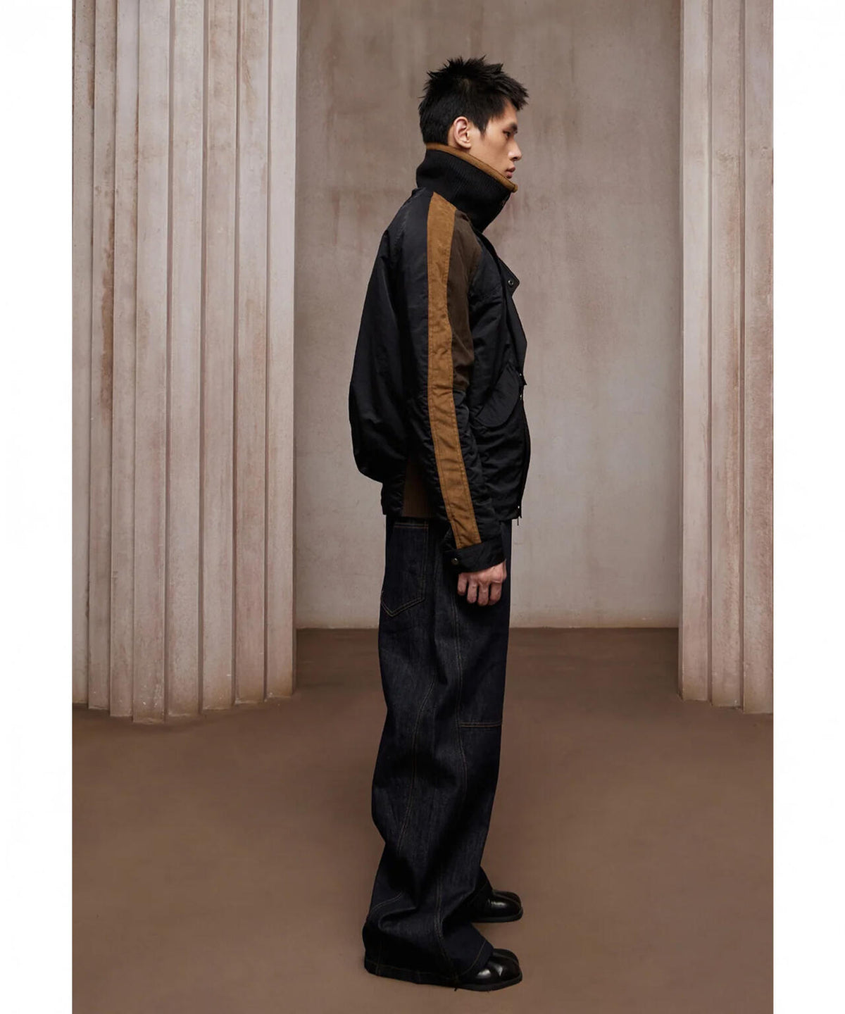 DND4DES/ディーエヌディーフォーデス/Avant-Garde Curved Button Raw Denim Jeans