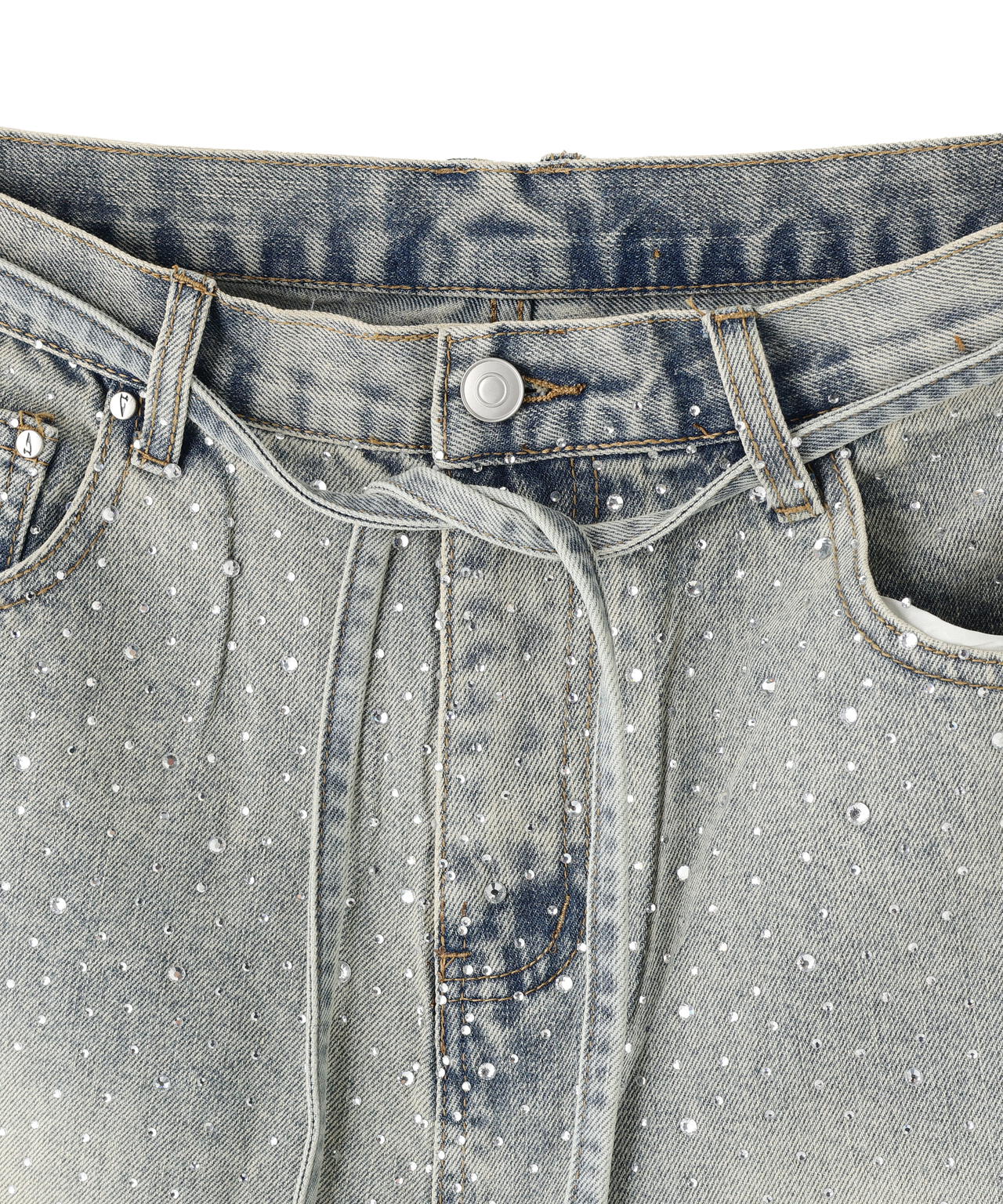 SIS/エスアイエス/RhineStone Short Denim Pants