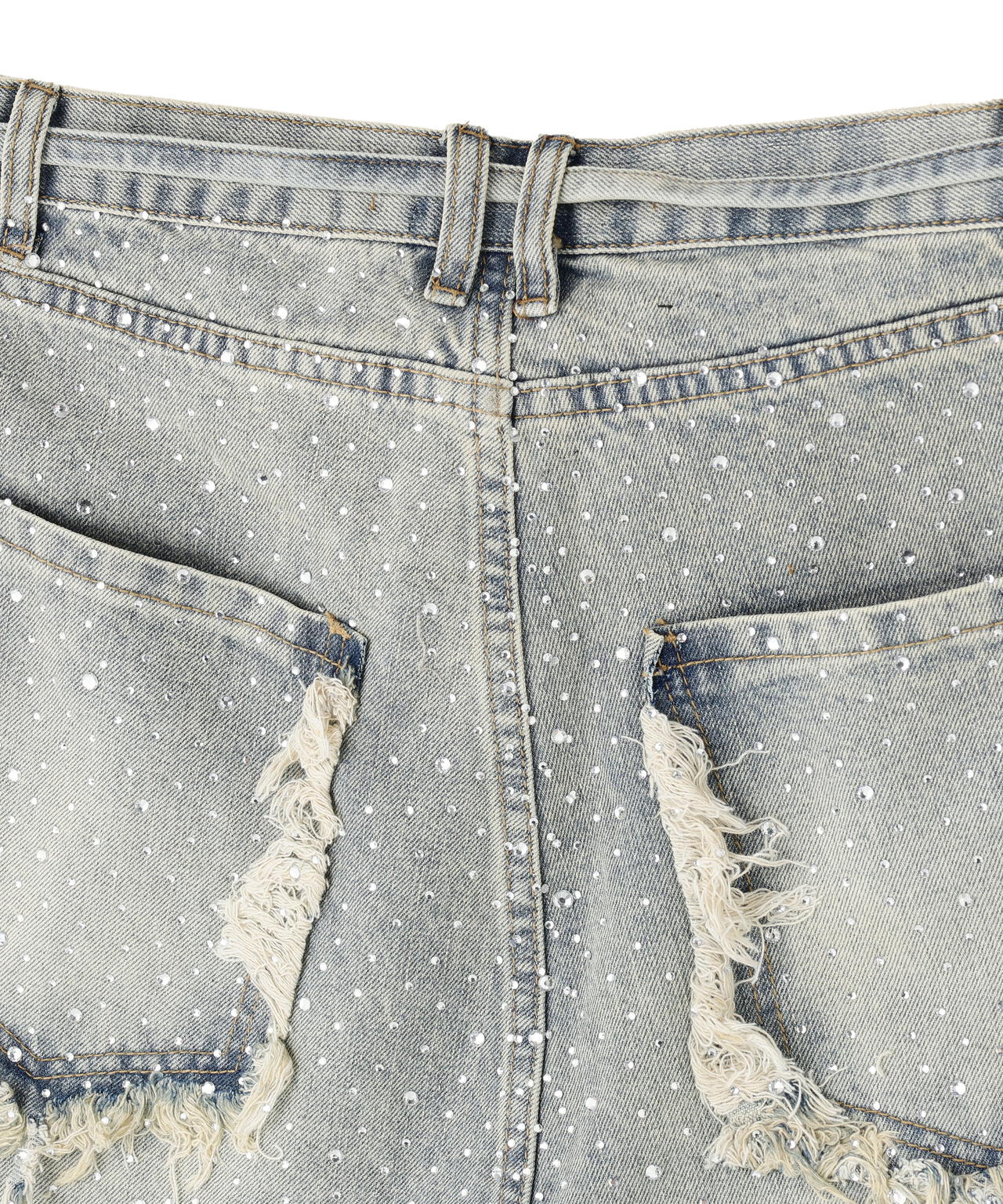 SIS/エスアイエス/RhineStone Short Denim Pants