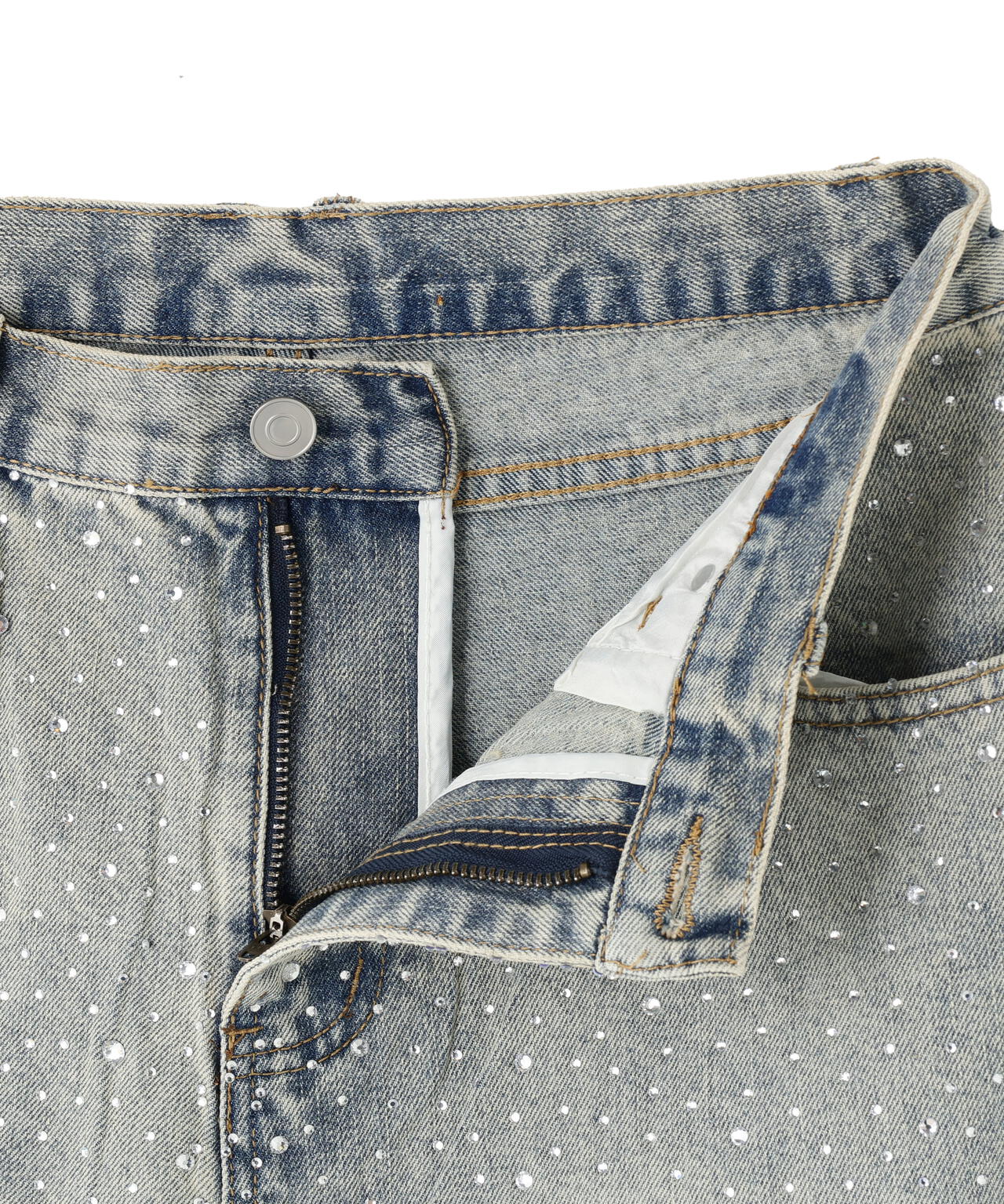 SIS/エスアイエス/RhineStone Short Denim Pants
