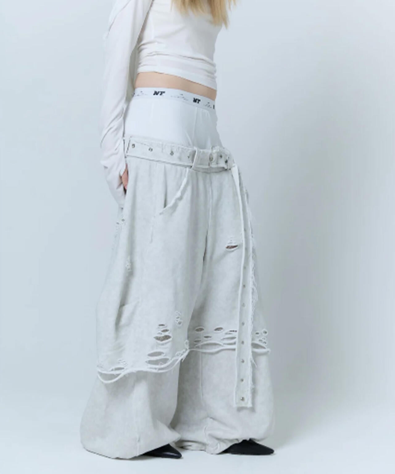 neith./ネイス/Boxer Destroyed Sweat Pants