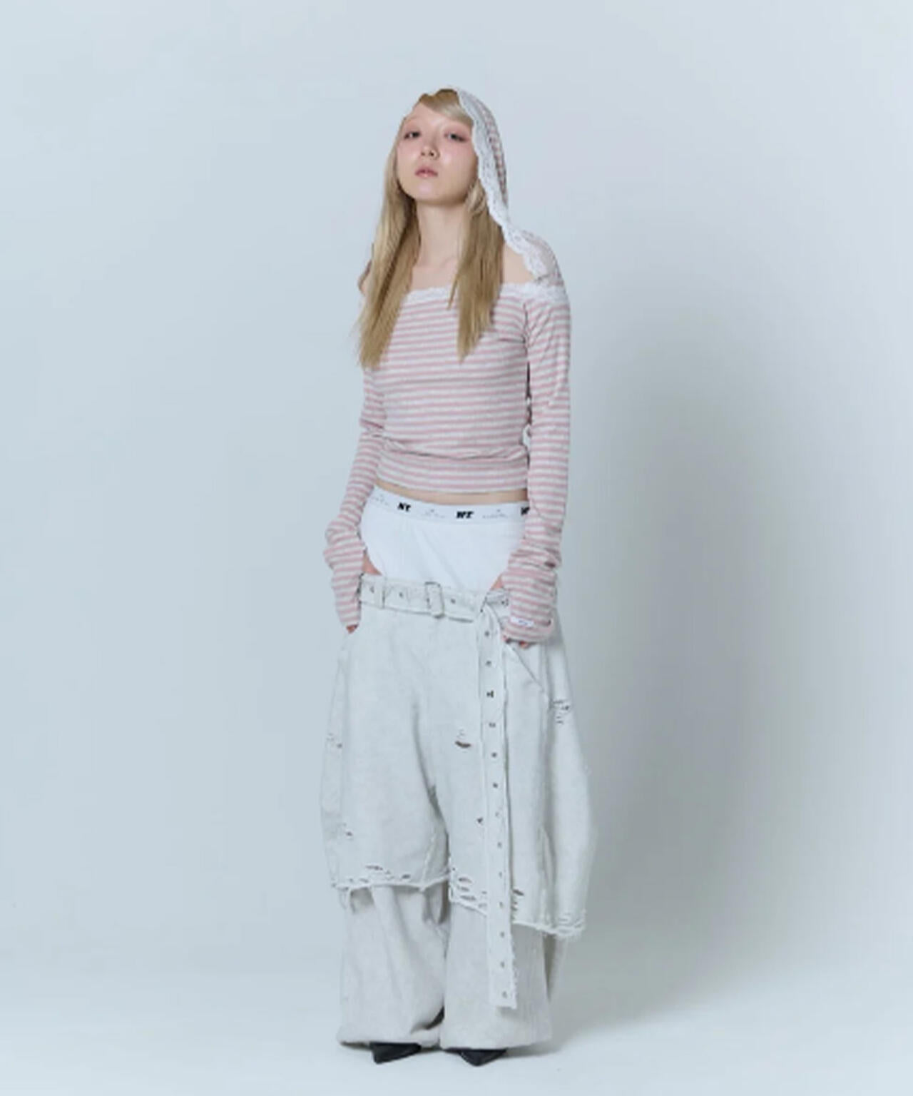 neith./ネイス/Boxer Destroyed Sweat Pants