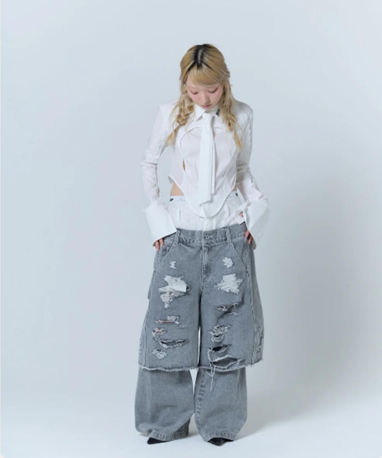 neith./ネイス/Destroyed Denim and Leg cover