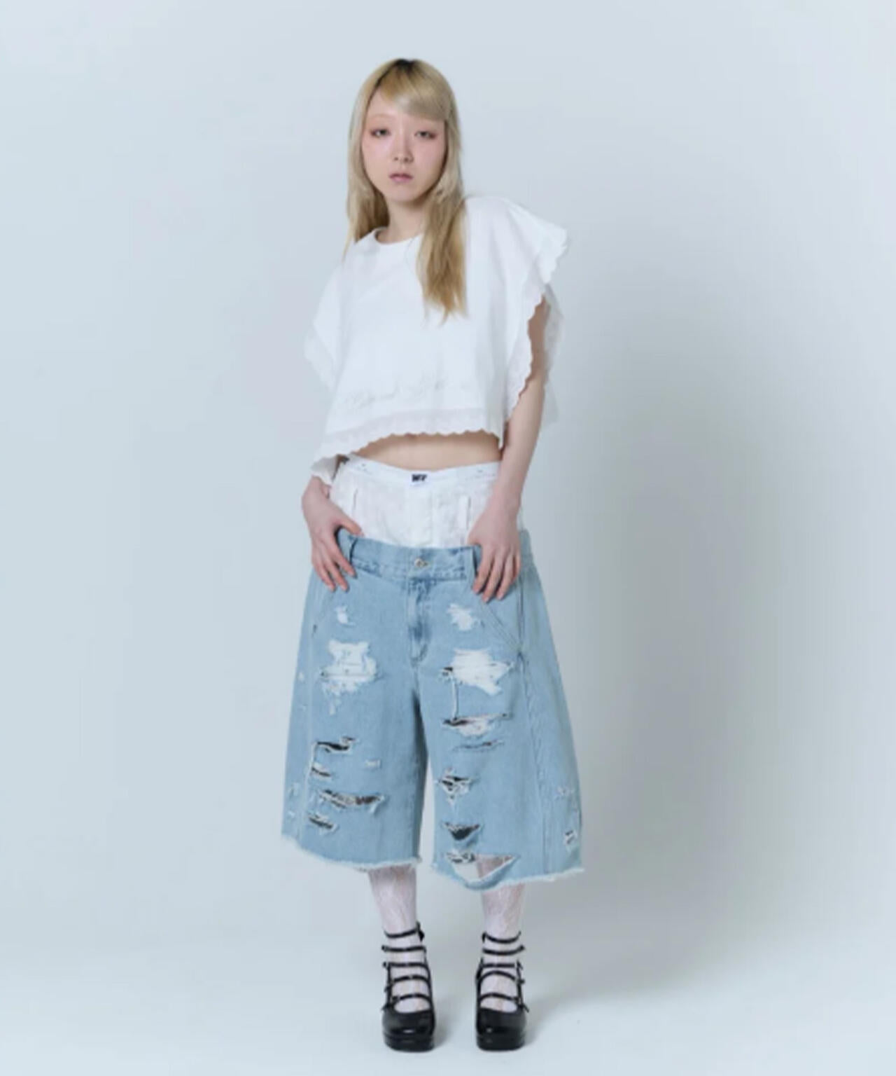 neith./ネイス/Destroyed Denim and Leg cover
