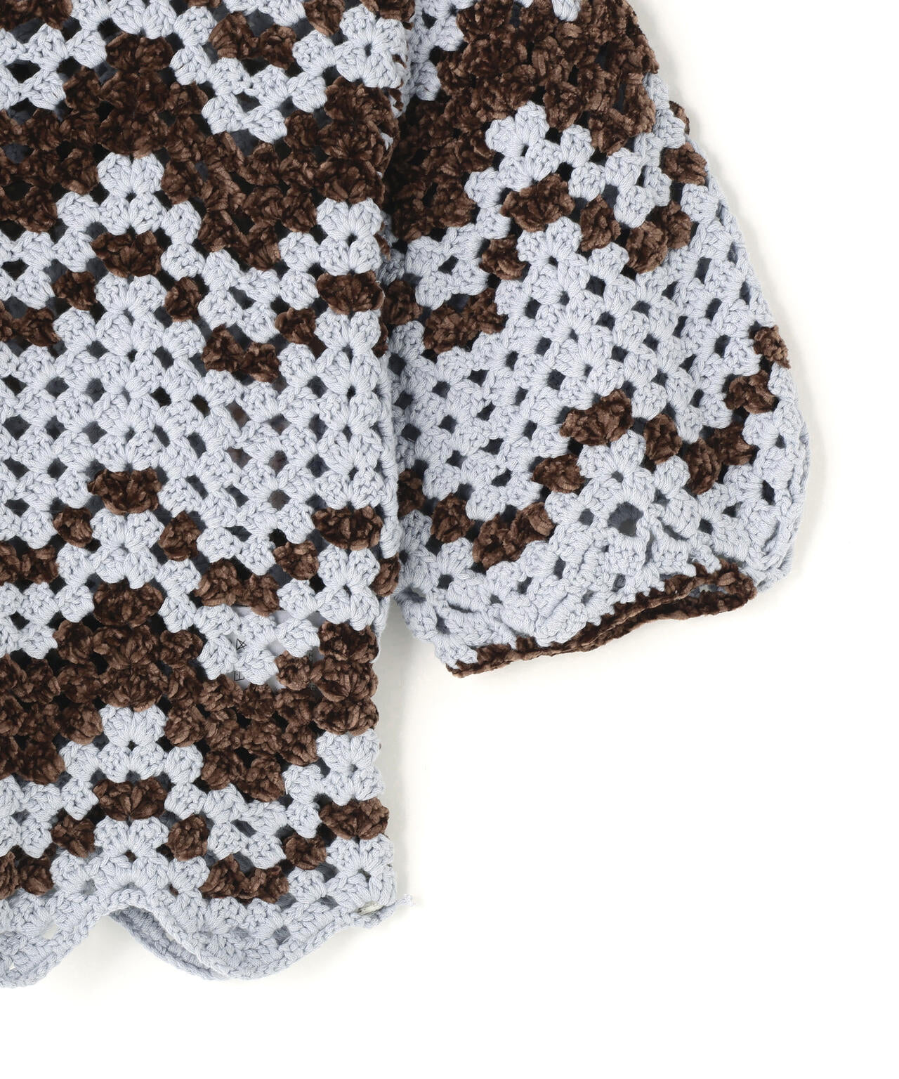 CLANE/クラネ/MALL BORDER HAND CROCHET KNIT CARDIGAN