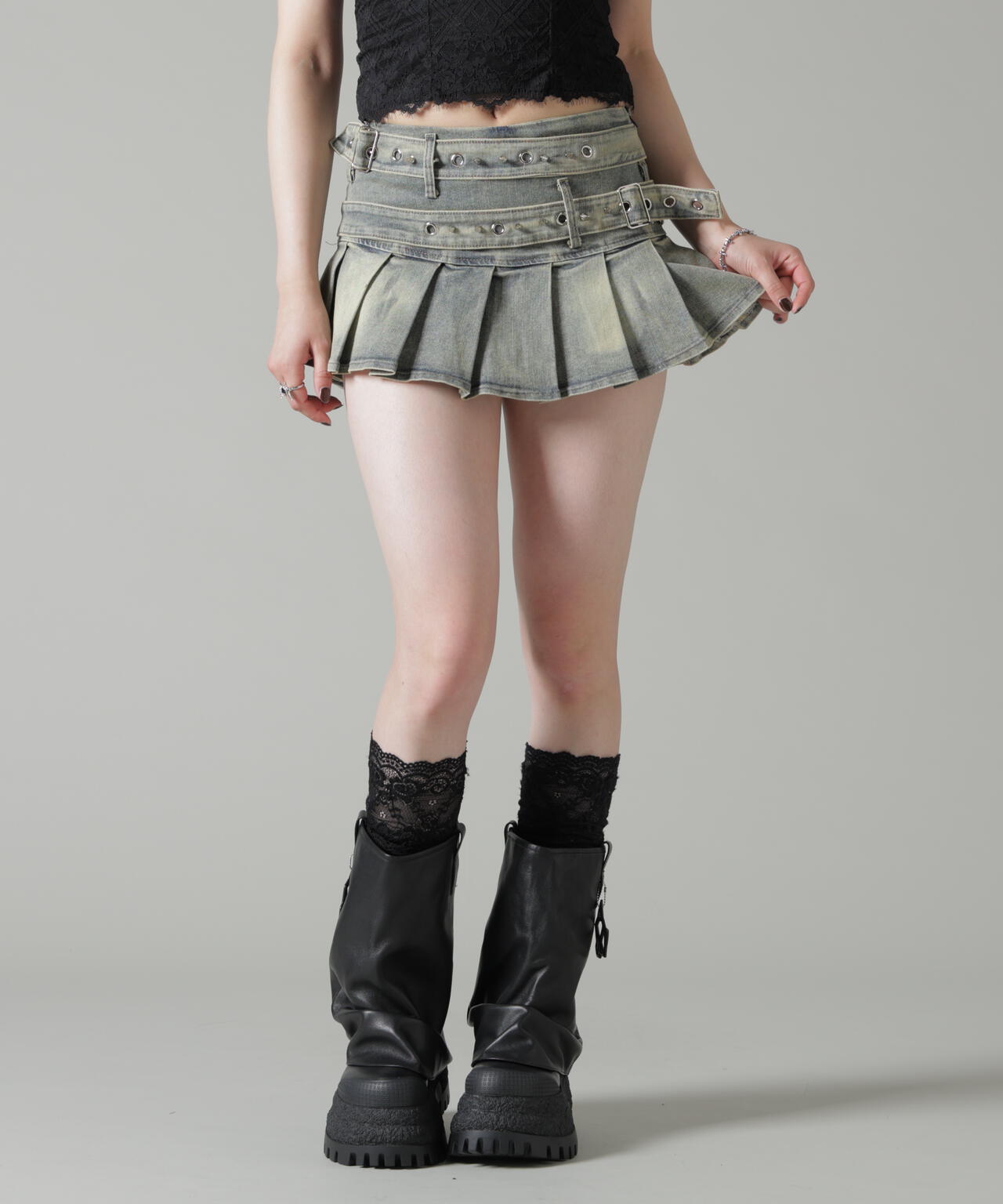 MAVYTH/メヴィス/DOUBLE BELTED SKIRT