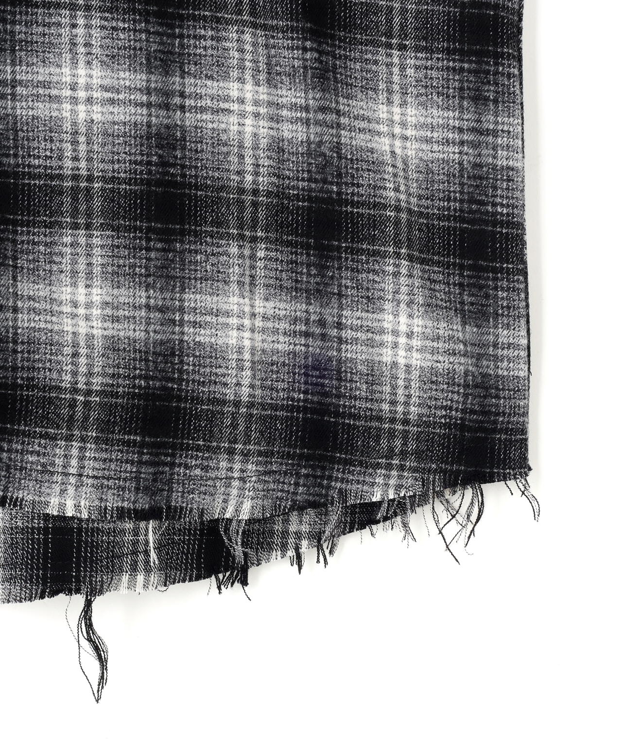 DankeSchon/ダンケシェーン/CUTOFF SWEATHOOD CHECK SHIRTS