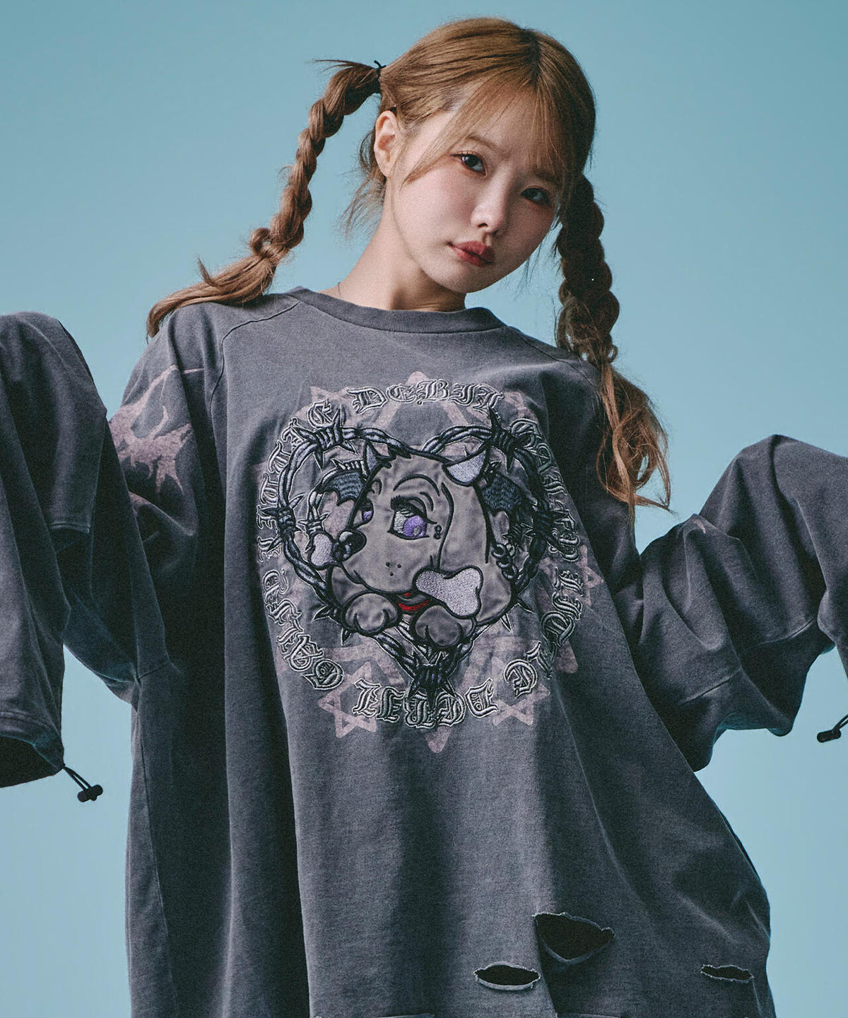 GALFY/ガルフィー/×松本いちか 小悪魔犬萌え袖ロンTEE