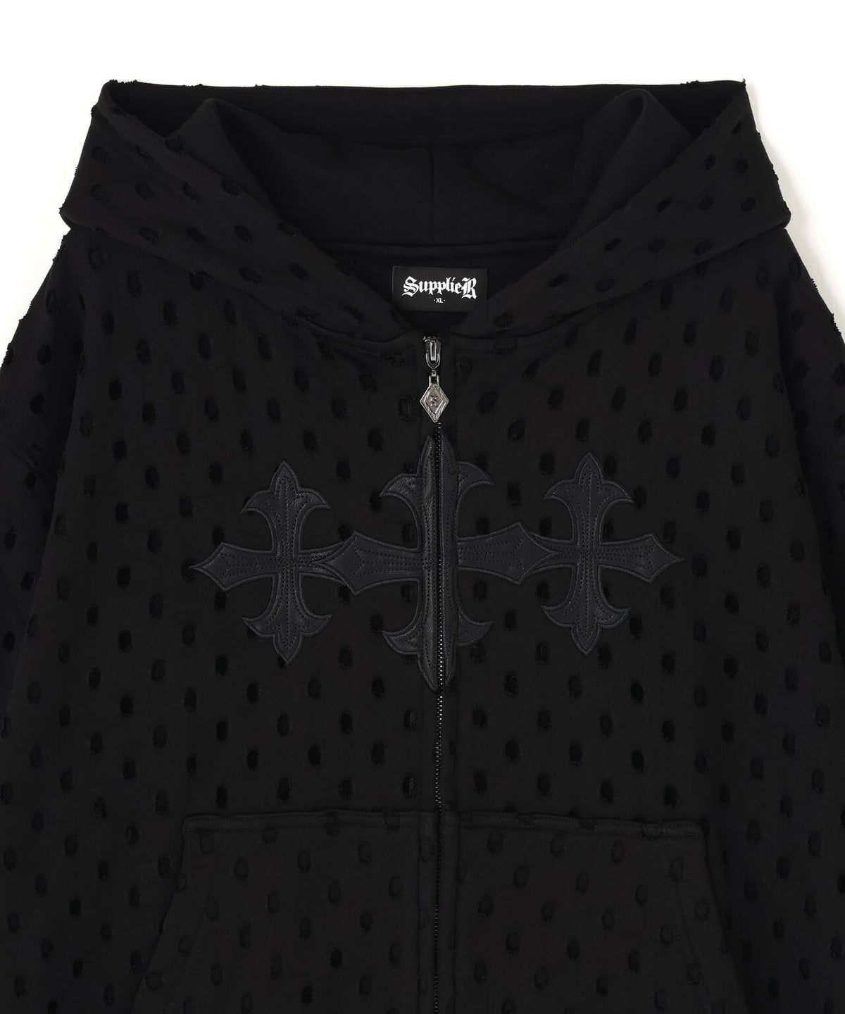 SUPPLIER/サプライヤー/Punched-Out Double Layer Hood Zip Up