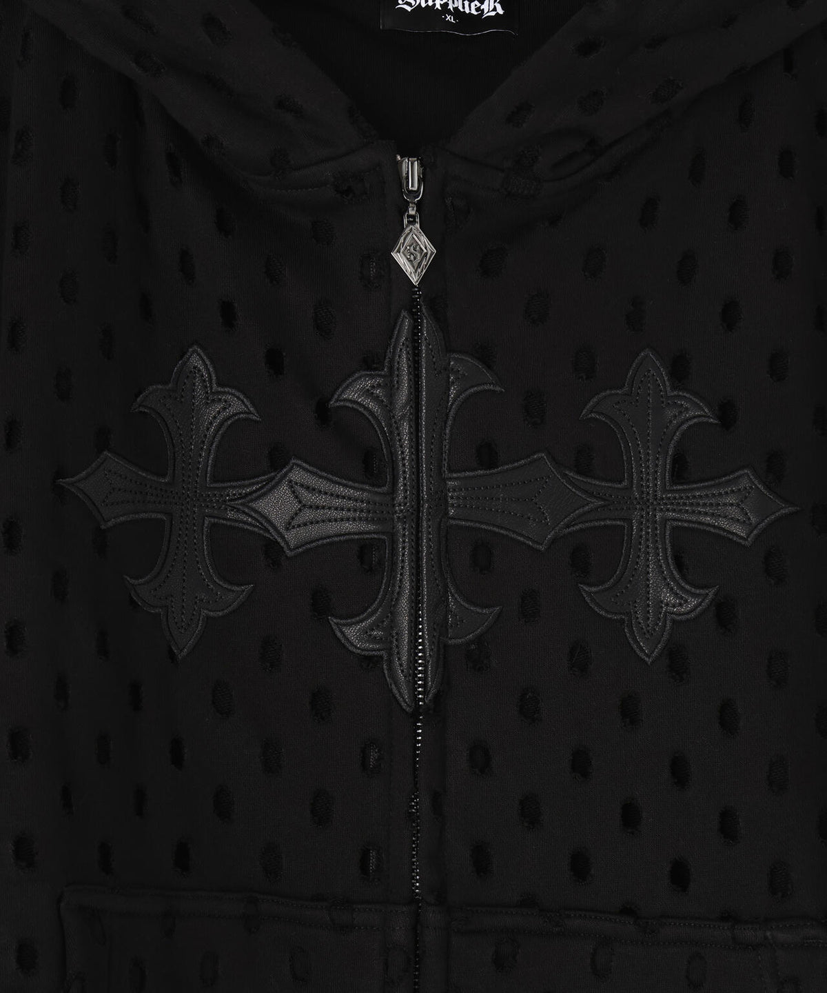 SUPPLIER/サプライヤー/Punched-Out Double Layer Hood Zip Up