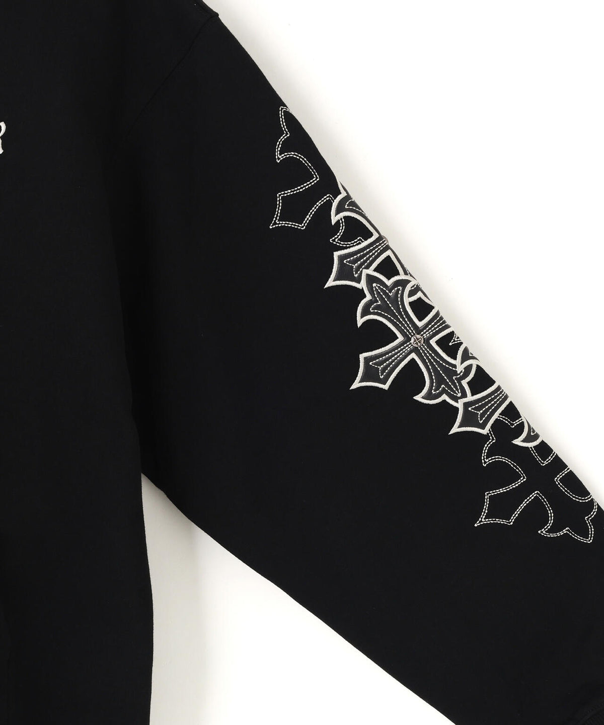 SUPPLIER/サプライヤー/Multiple Cross Leather Patch Zip Hoodie