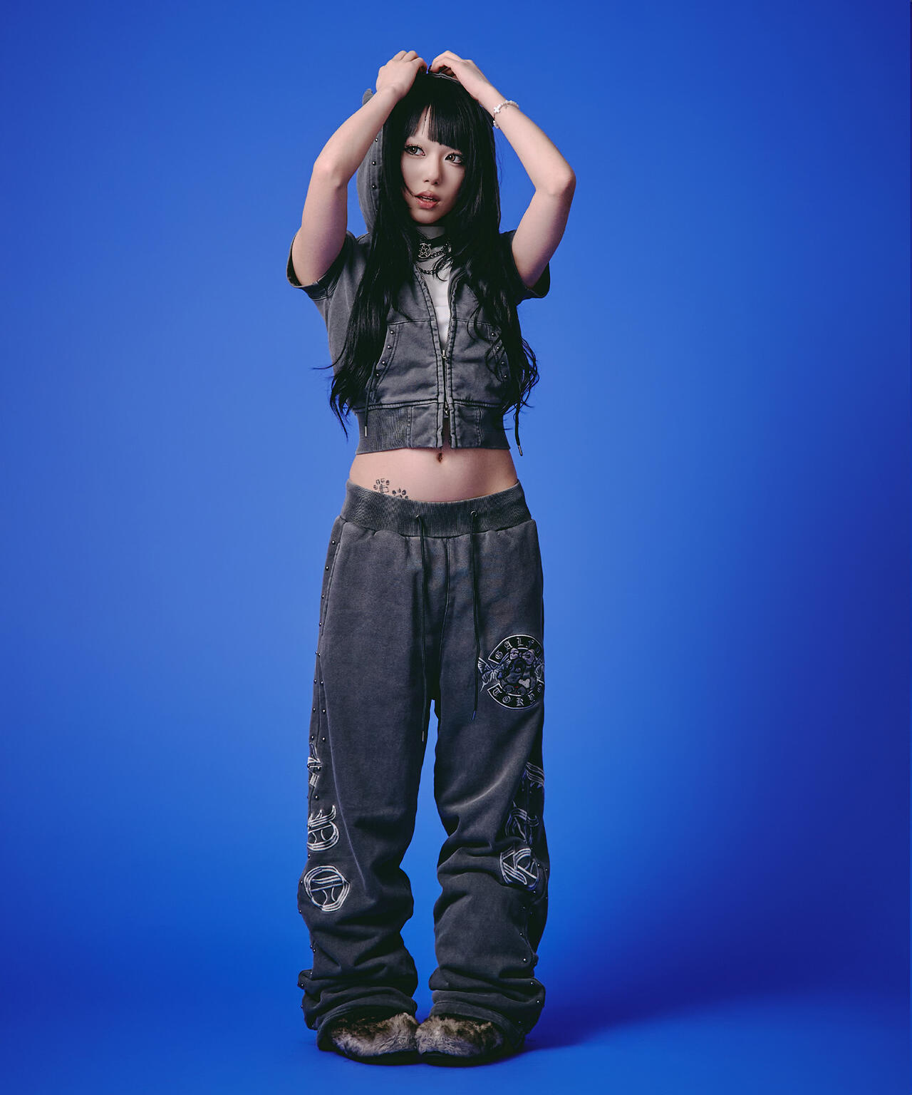 GALFY/ガルフィー/【LHP EXCLUSIVE】地雷ギャル フード半袖パーカー