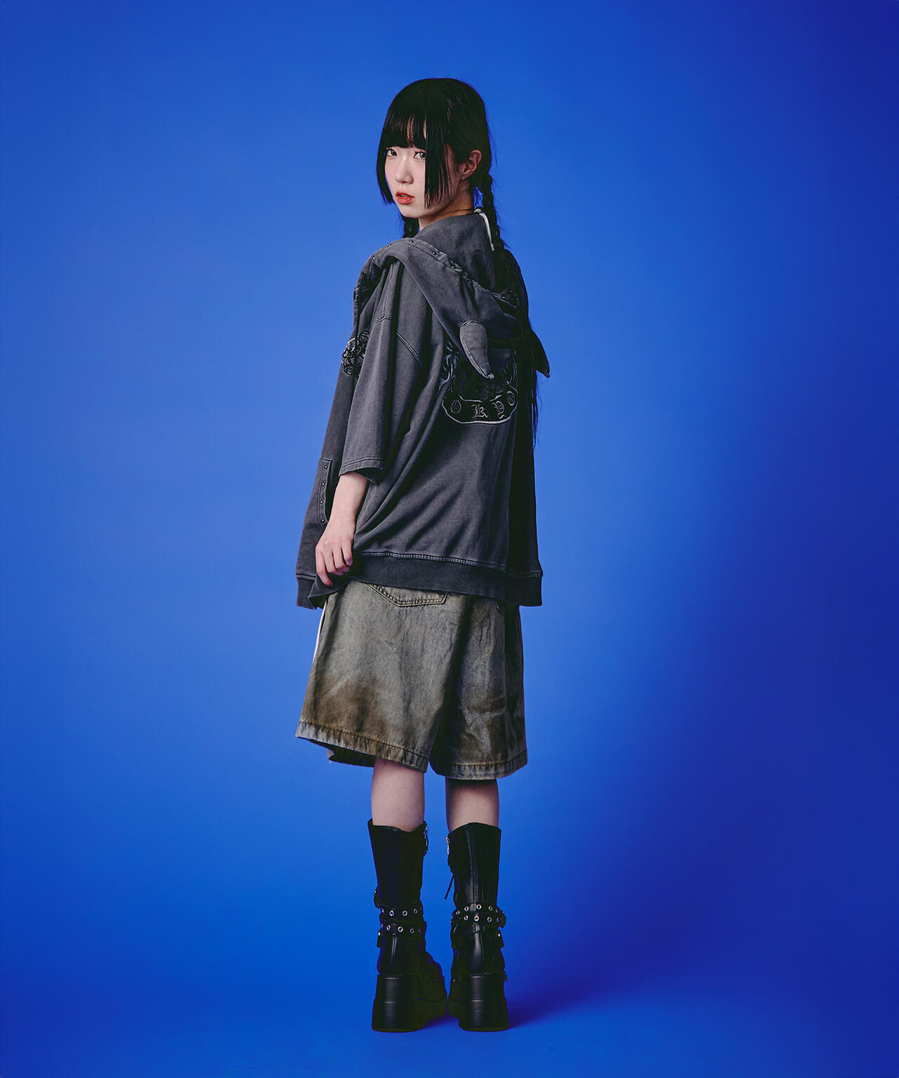 GALFY/ガルフィー/【LHP EXCLUSIVE】地雷ギャル フード半袖パーカー