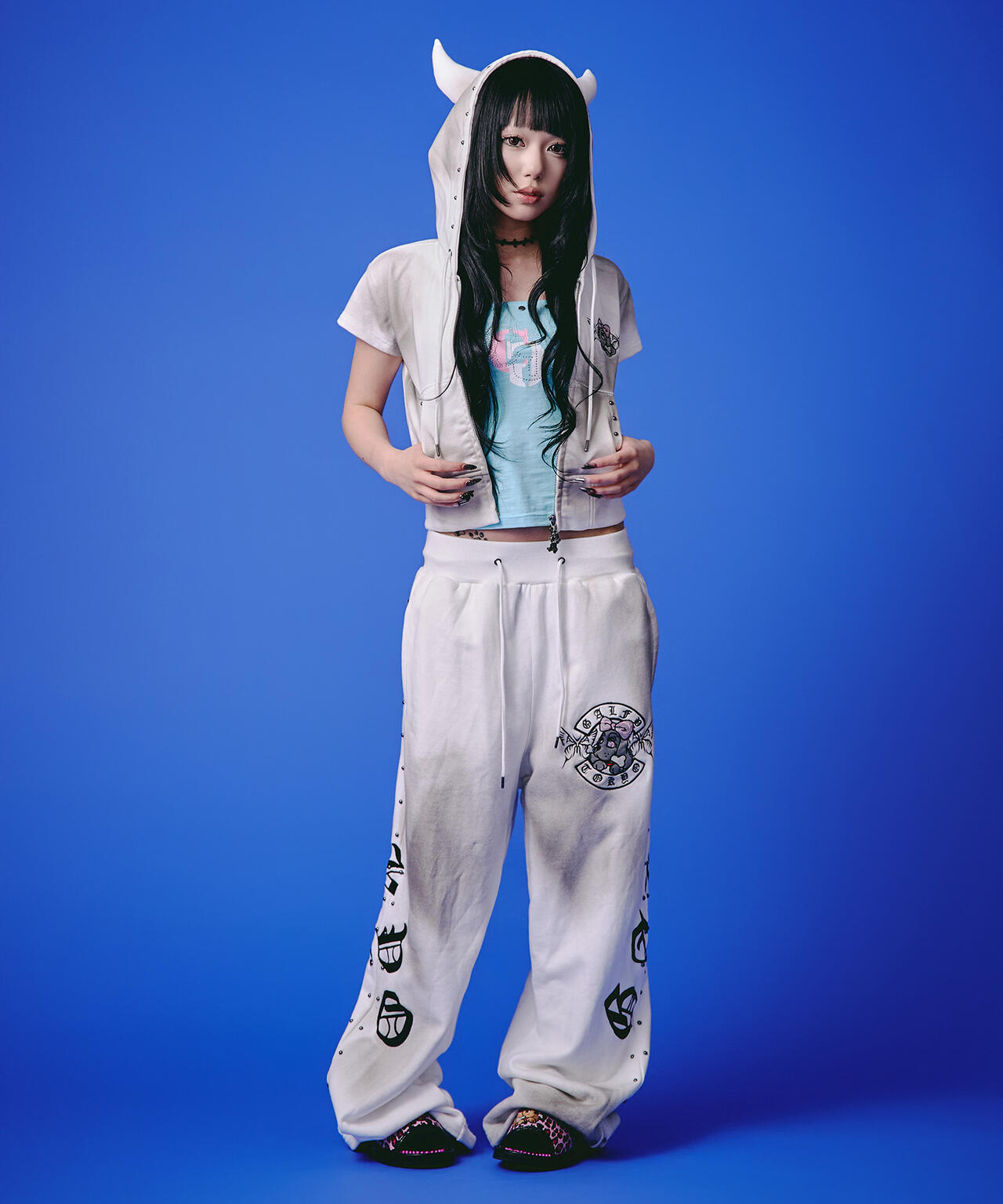 GALFY/ガルフィー/【LHP EXCLUSIVE】地雷ギャル フード半袖パーカー