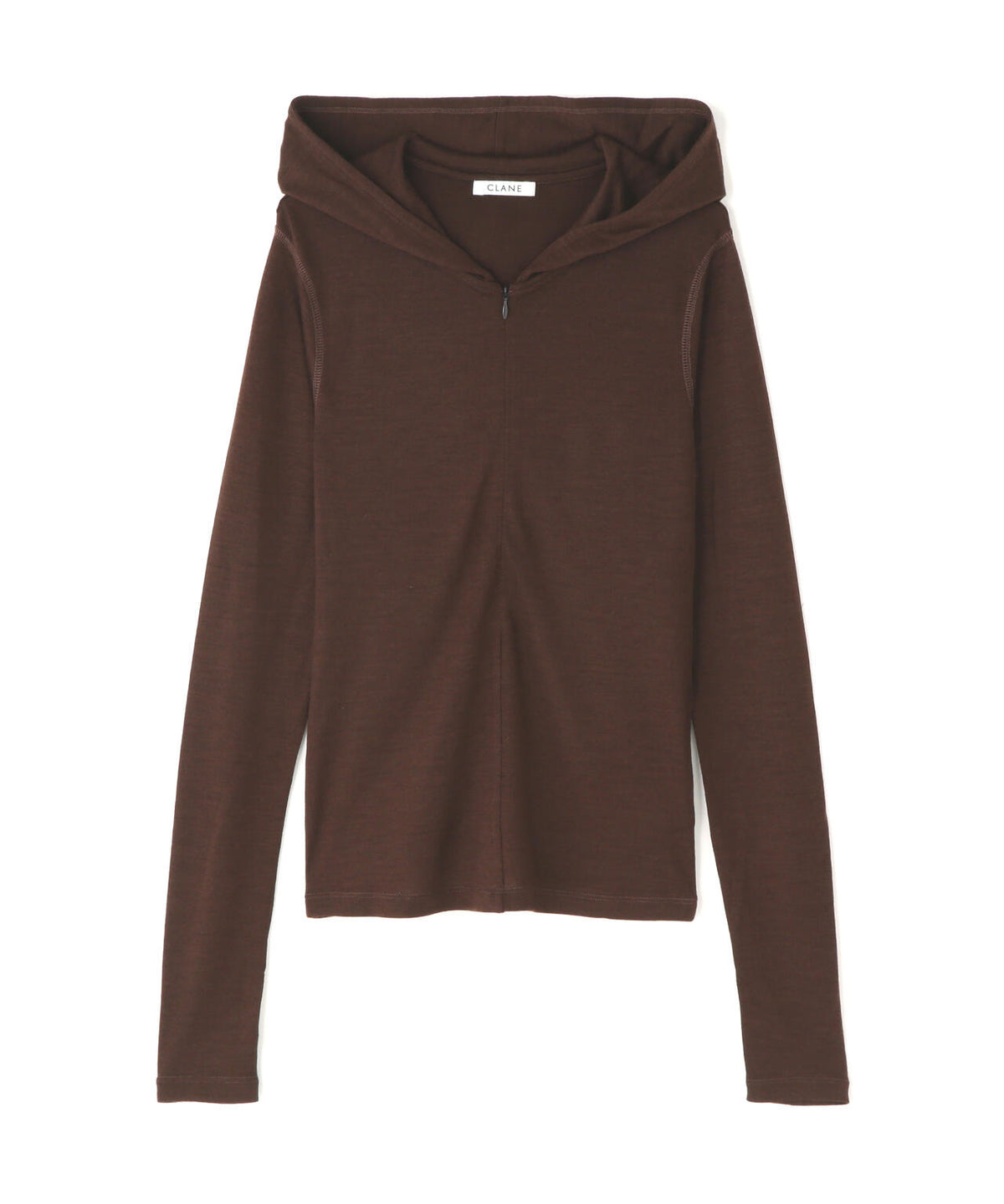CLANE/クラネ/HALF ZIP WOOL HOODED TOPS
