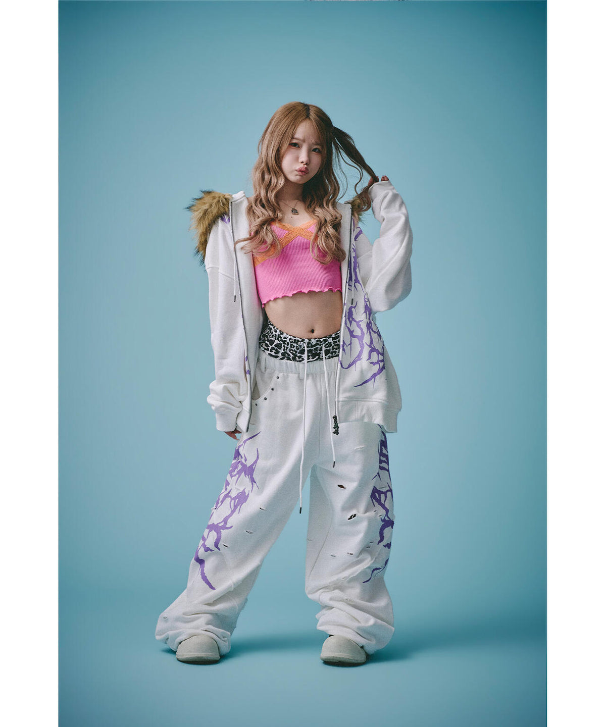 GALFY/ガルフィー/×松本いちか 小悪魔犬ふわふわフードZIPパーカー
