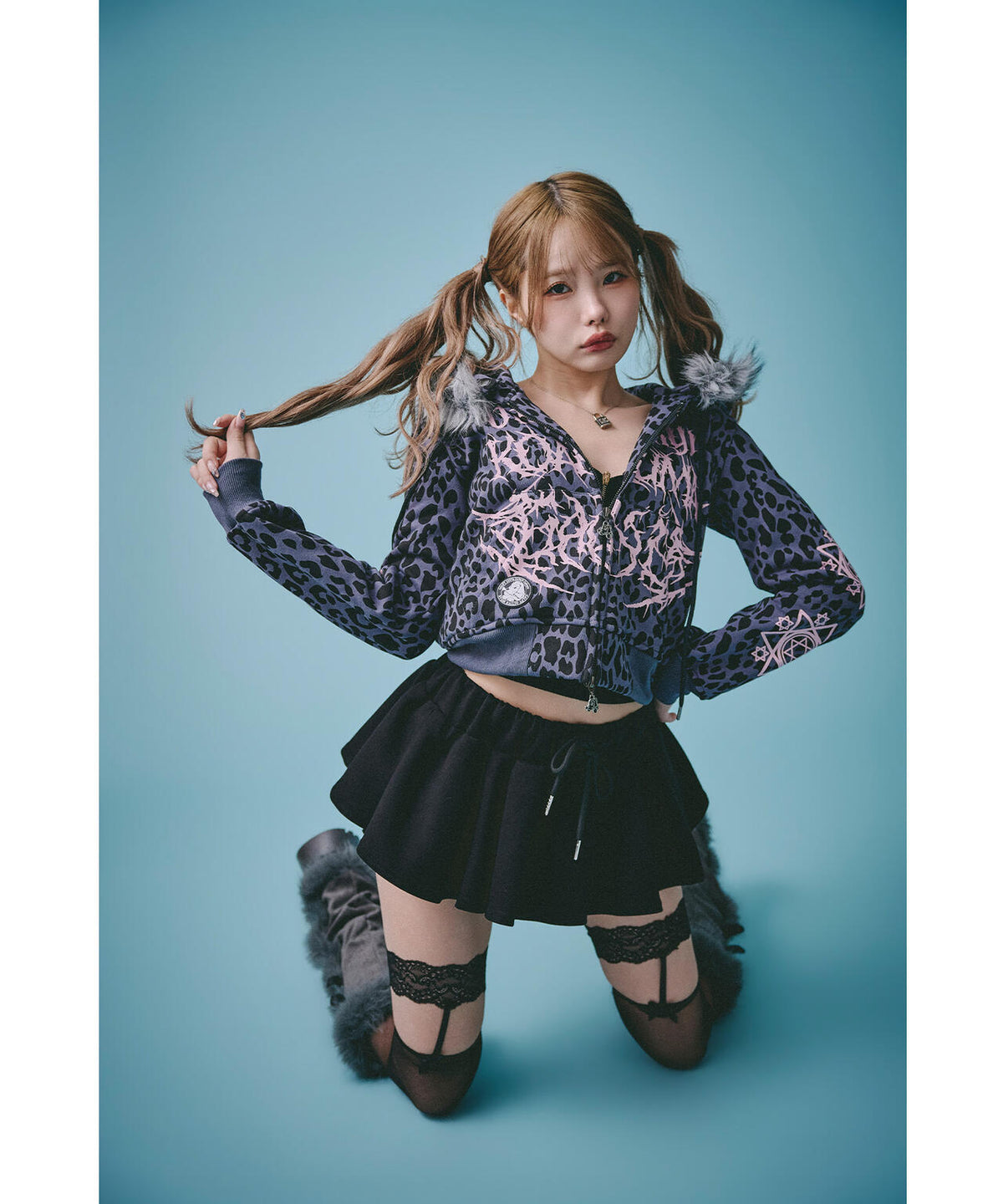 GALFY/ガルフィー/×松本いちか 小悪魔犬ふわふわフードZIPパーカー