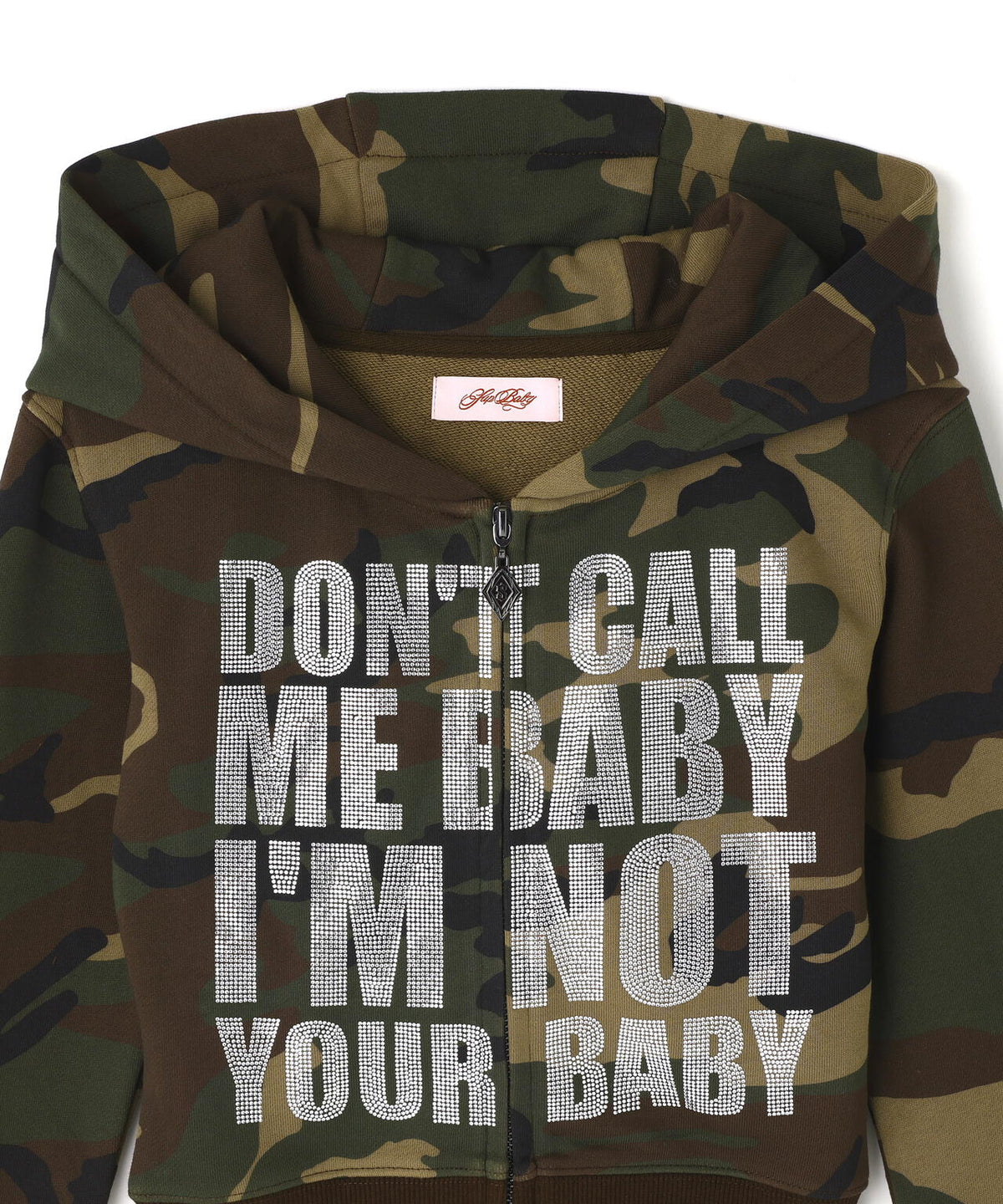 SupBaby by SUPPLIER/Camo Not Your Baby Cropped Zip Hoodie