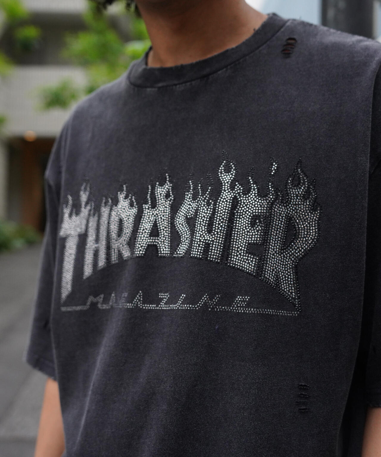 Thrasher/スラッシャー/【LHP別注】LINESTONE TEE/ラインストーンTシャツ