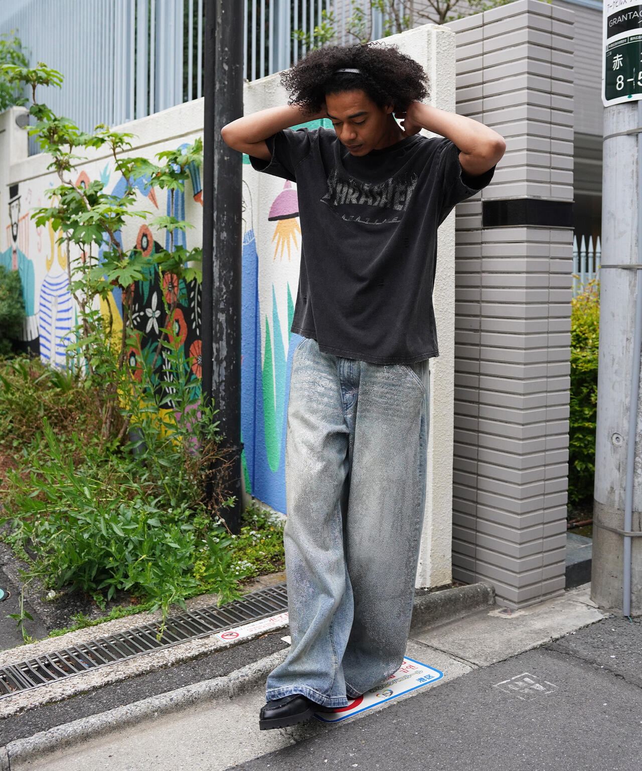 Thrasher/スラッシャー/【LHP別注】LINESTONE TEE/ラインストーンTシャツ