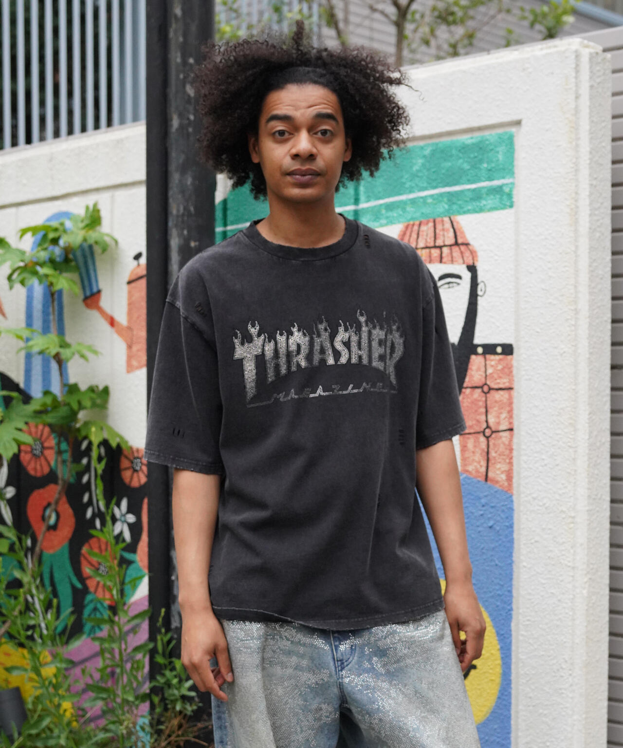 Thrasher/スラッシャー/【LHP別注】LINESTONE TEE/ラインストーンTシャツ