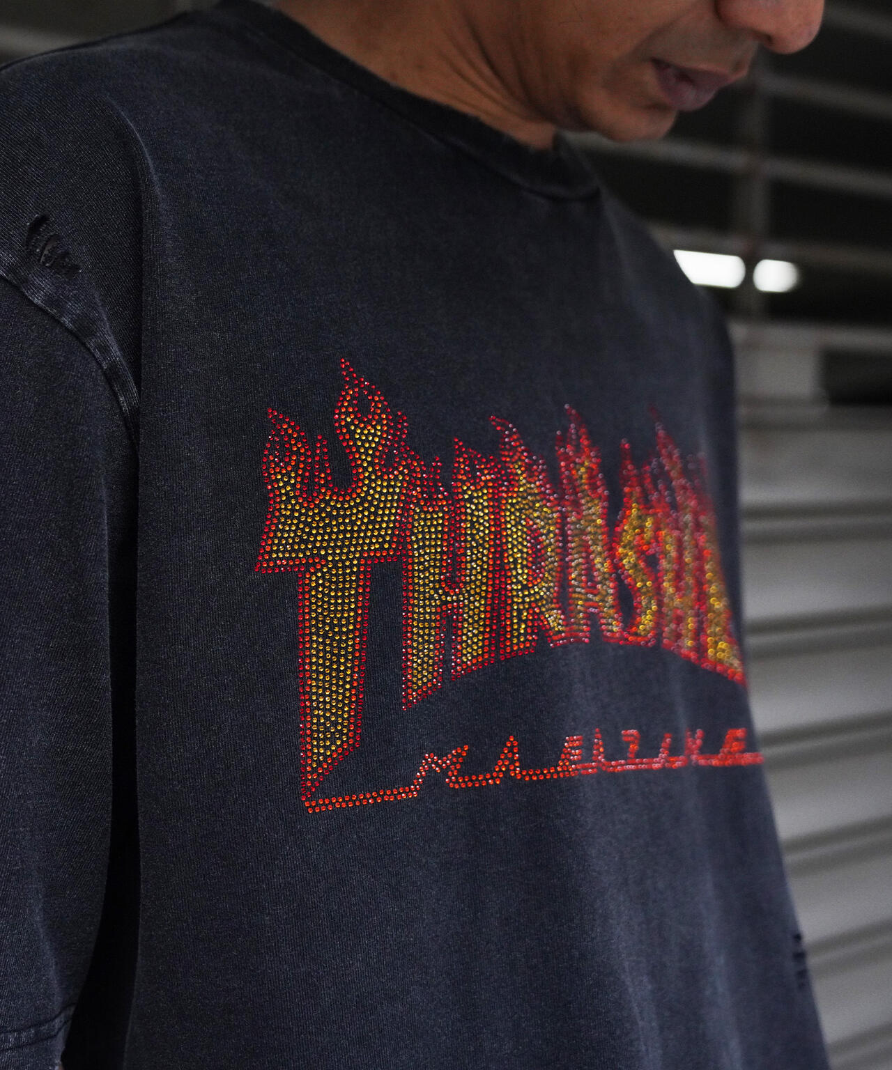 Thrasher/スラッシャー/【LHP別注】LINESTONE TEE/ラインストーンTシャツ