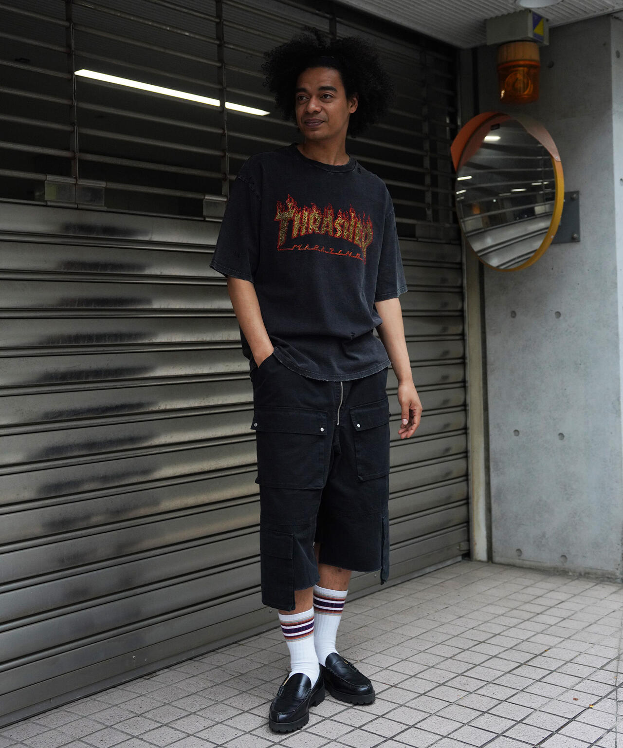 Thrasher/スラッシャー/【LHP別注】LINESTONE TEE/ラインストーンTシャツ