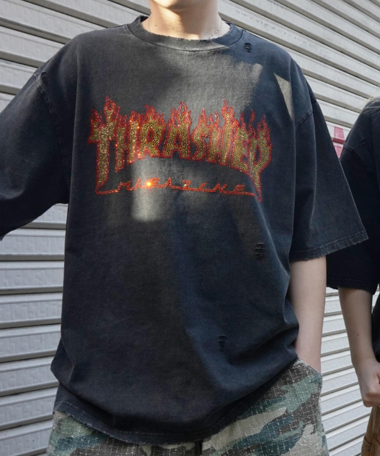 Thrasher/スラッシャー/【LHP別注】LINESTONE TEE/ラインストーンTシャツ