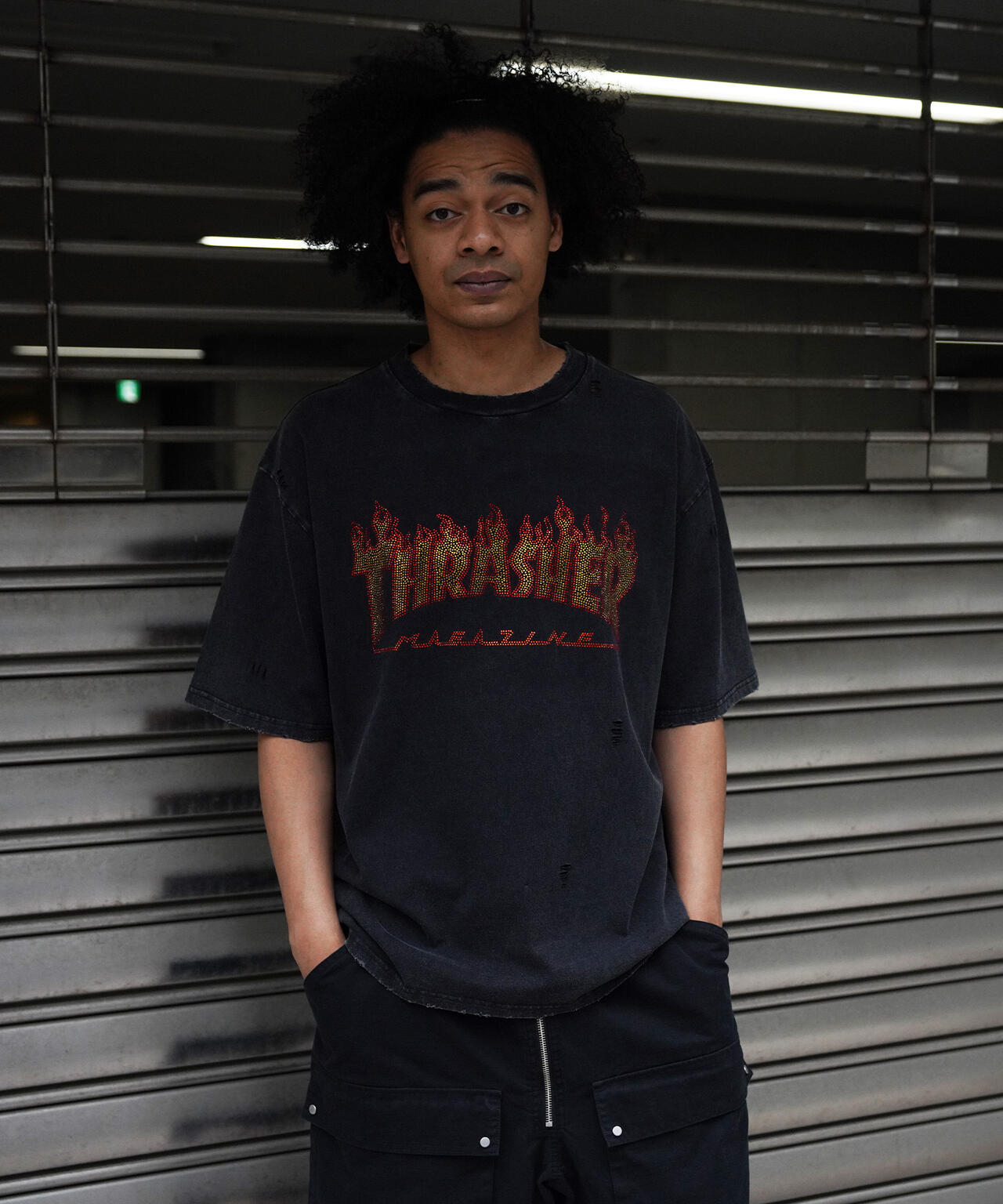 Thrasher/スラッシャー/【LHP別注】LINESTONE TEE/ラインストーンTシャツ