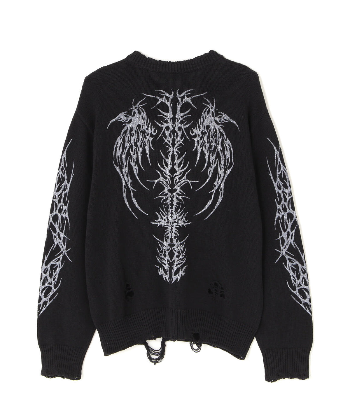 SUPPLIER/サプライヤー/Distressed Tribal Bones Crew Knit