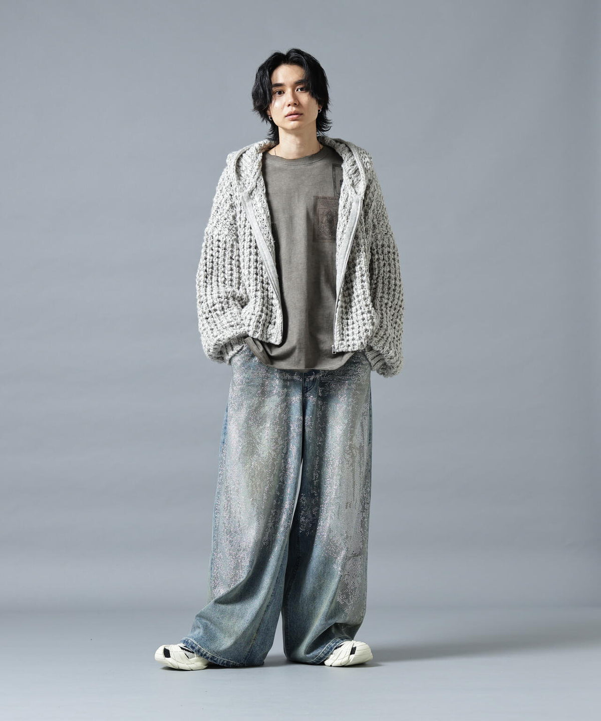 DankeSchon/ダンケシェーン/WAFFLE KNIT ZIP HOODIE