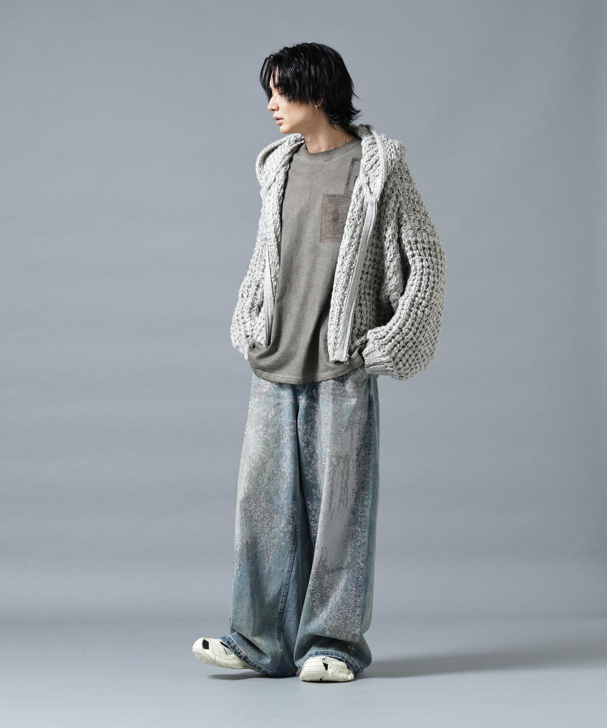 DankeSchon/ダンケシェーン/WAFFLE KNIT ZIP HOODIE