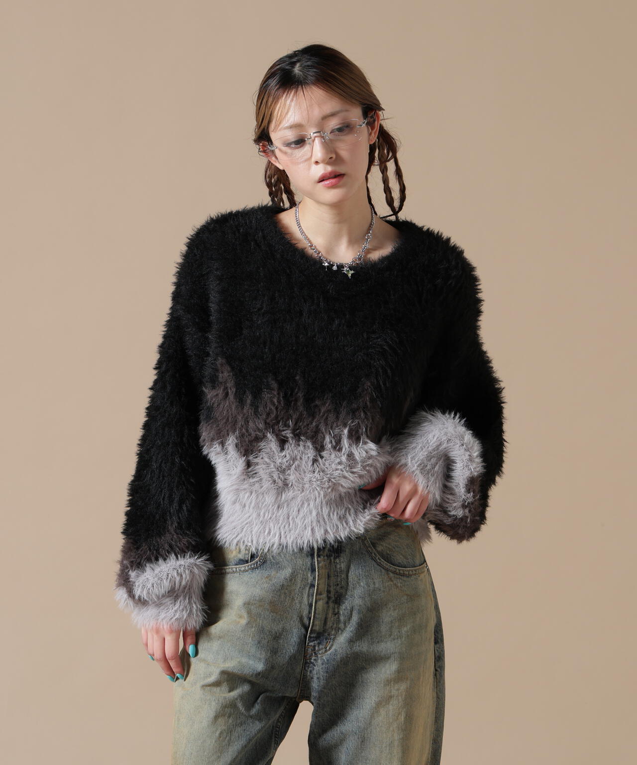 DankeSchon/ダンケシェーン/WOMEN SHAGGY KNIT